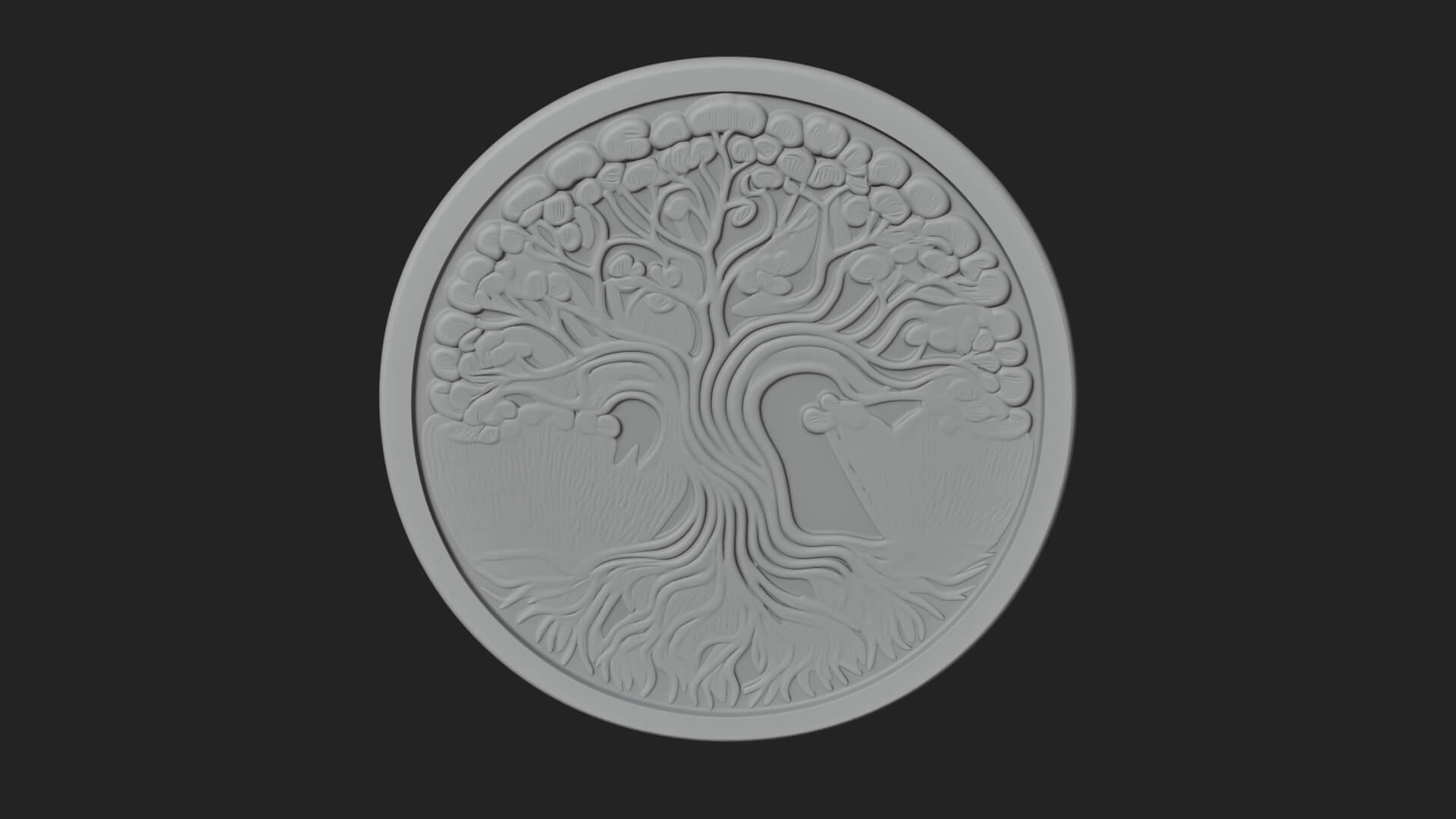 Tree of Life Oval Plaque Design 5 3D Print Model 3D Model