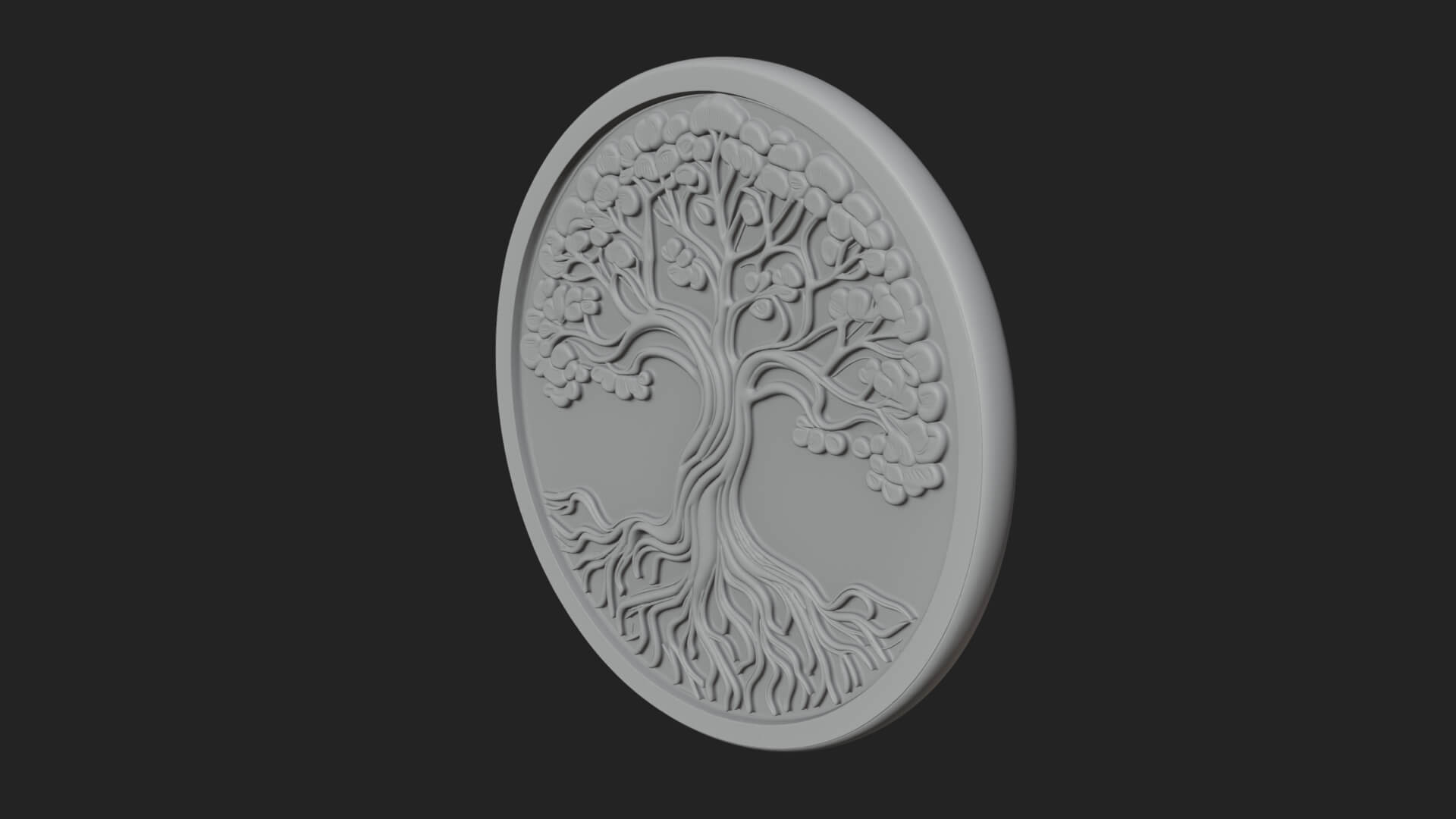 Tree of Life Oval Plaque Design 5 3D Print Model 3D Model