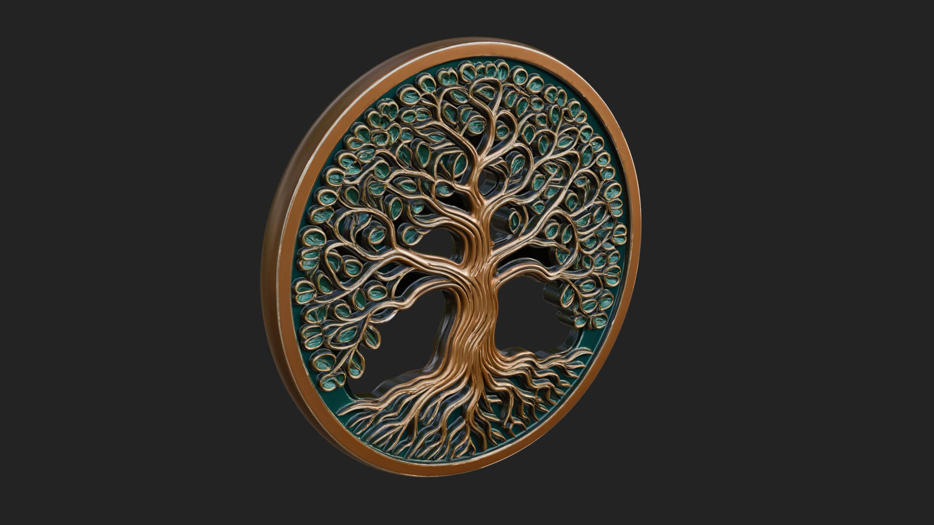 Tree of Life Oval Plaque Design 7 3D Print Model 3D Model