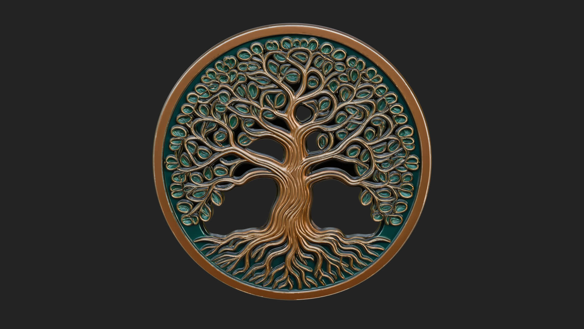 Tree of Life Oval Plaque Design 7 3D Print Model 3D Model