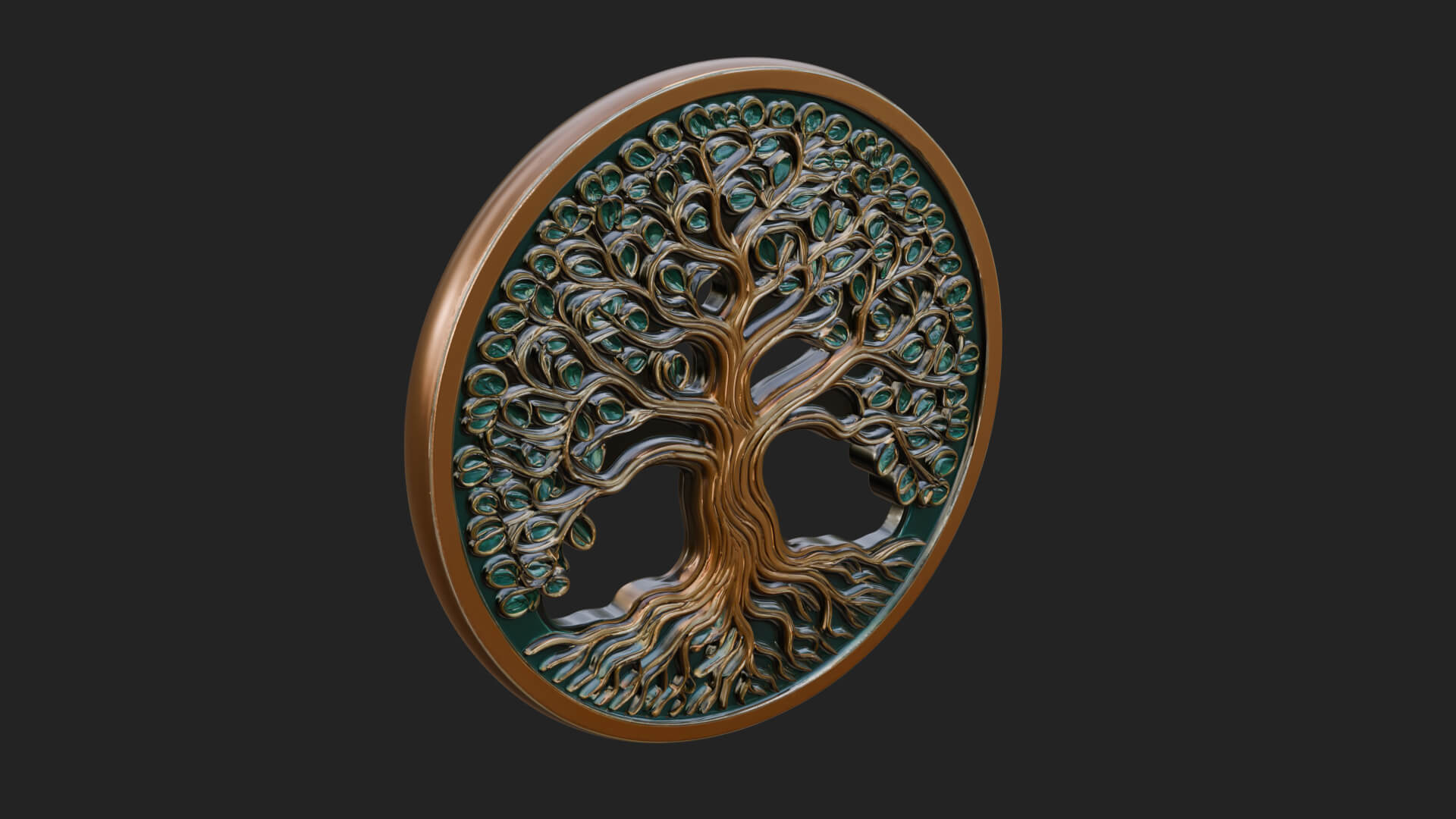 Tree of Life Oval Plaque Design 7 3D Print Model 3D Model