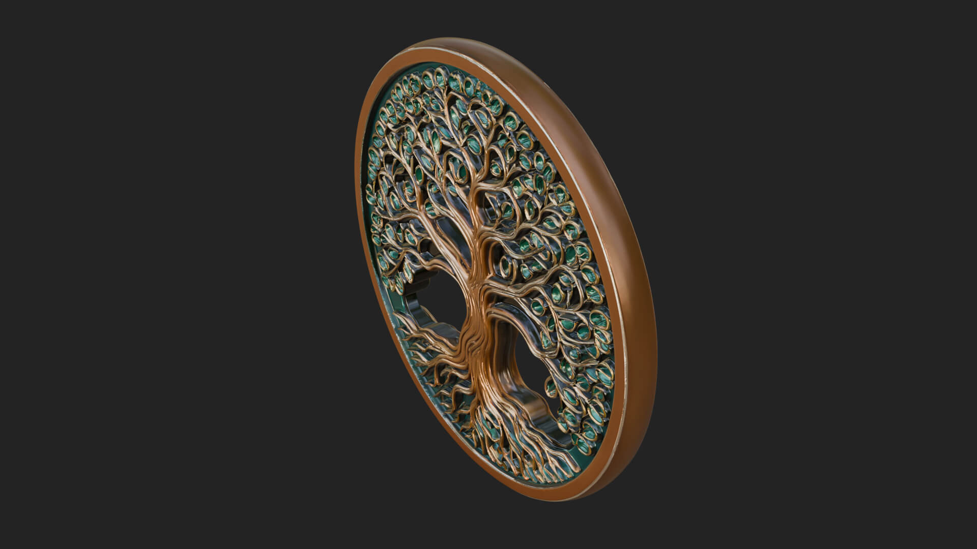 Tree of Life Oval Plaque Design 7 3D Print Model 3D Model