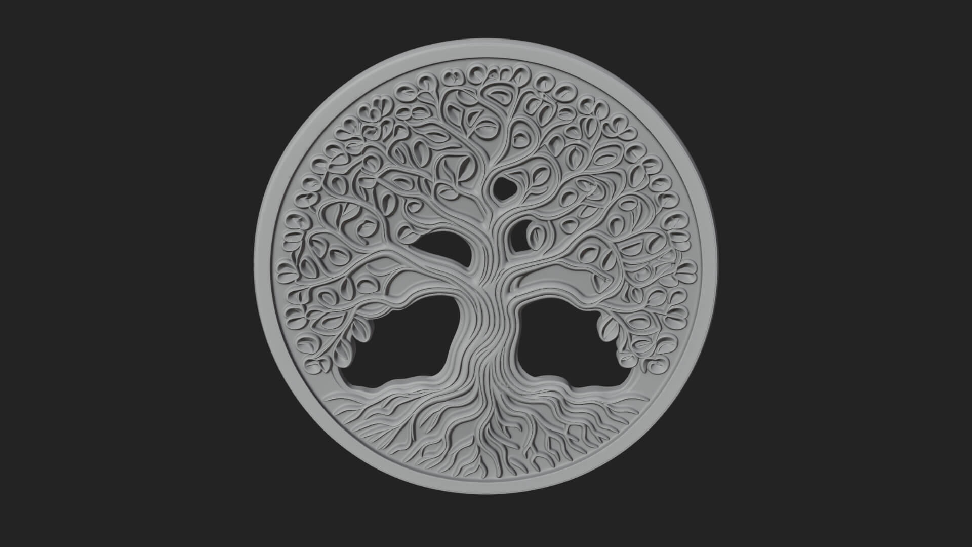 Tree of Life Oval Plaque Design 7 3D Print Model 3D Model