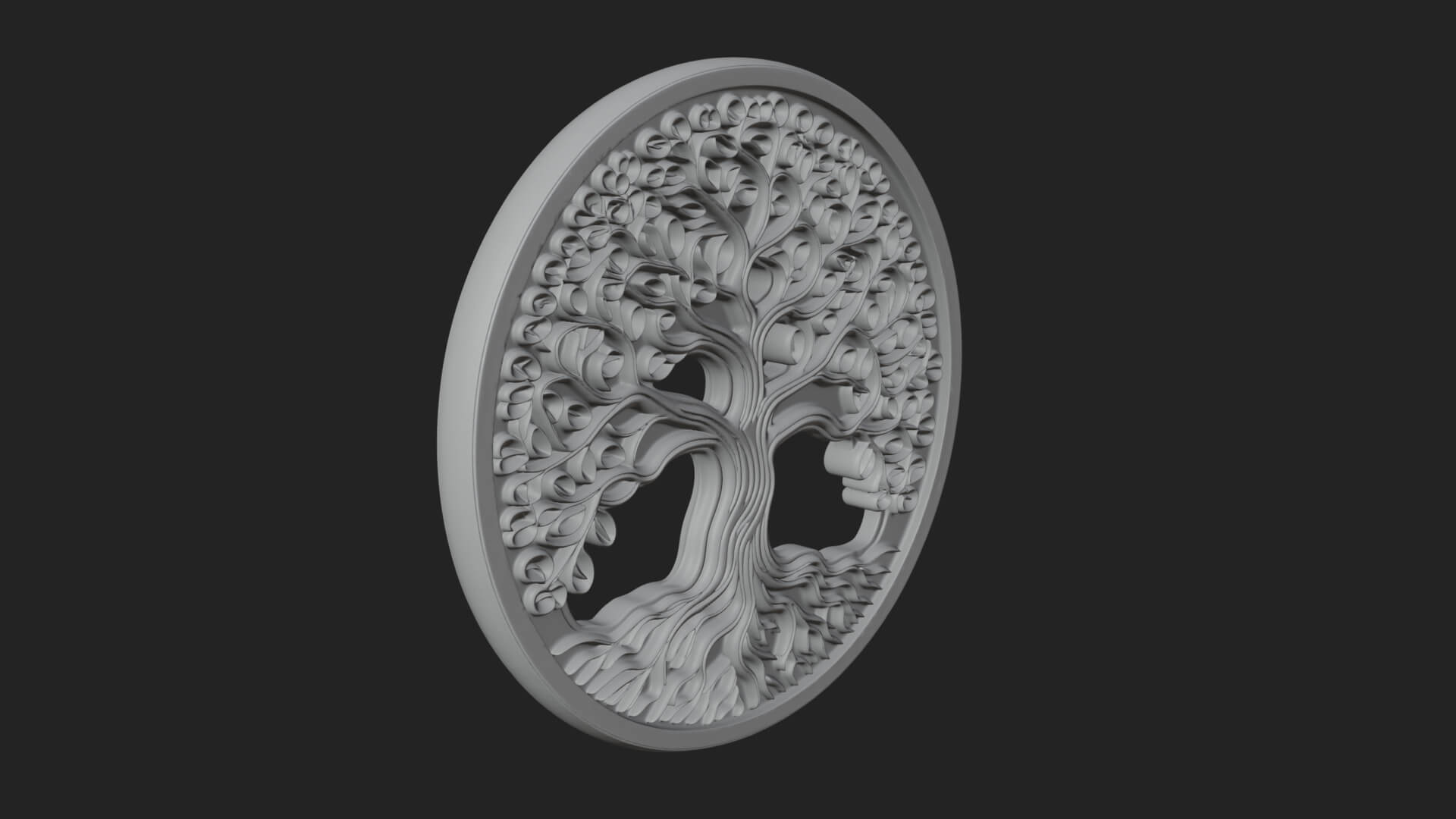 Tree of Life Oval Plaque Design 7 3D Print Model 3D Model