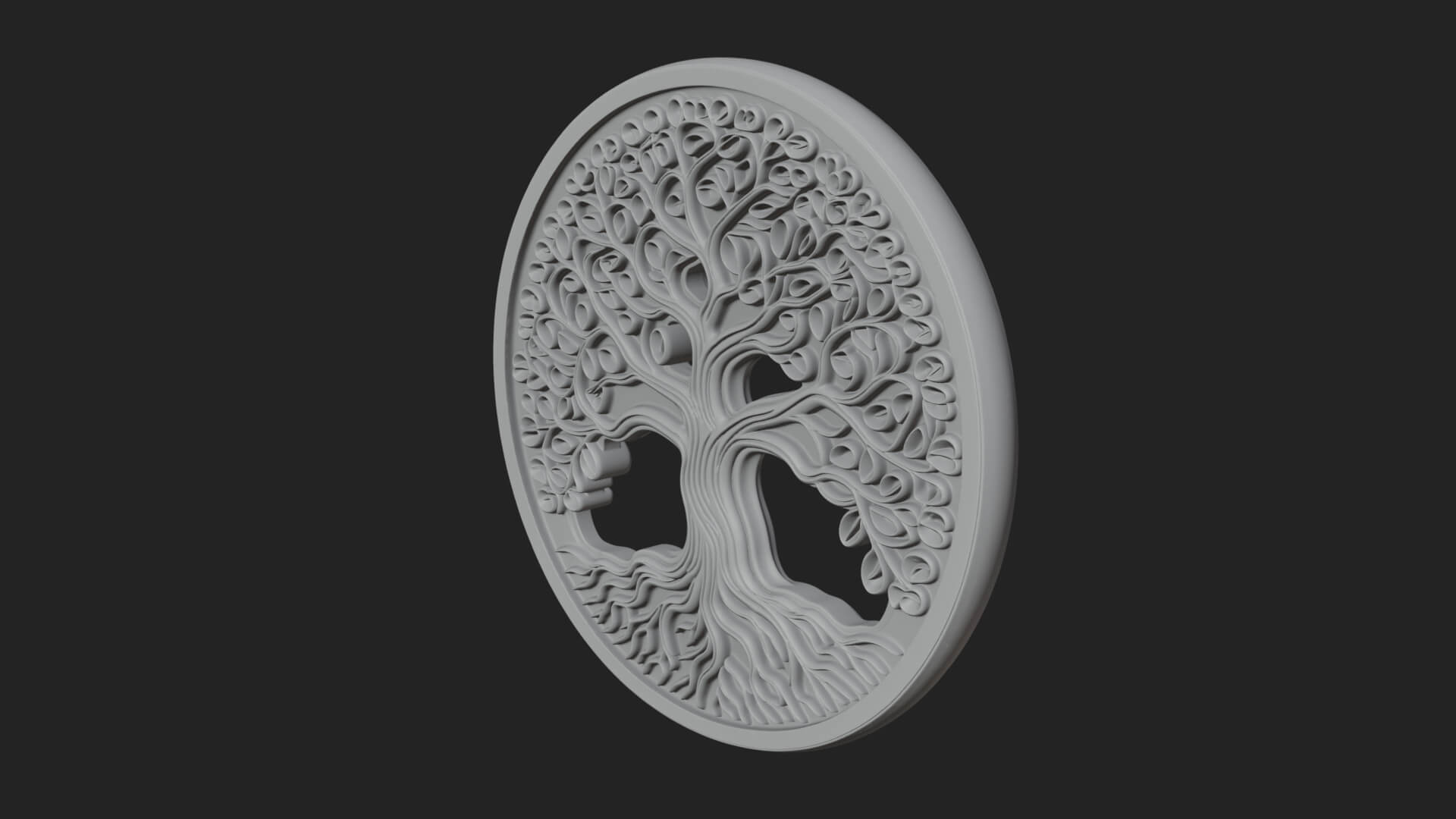 Tree of Life Oval Plaque Design 7 3D Print Model 3D Model