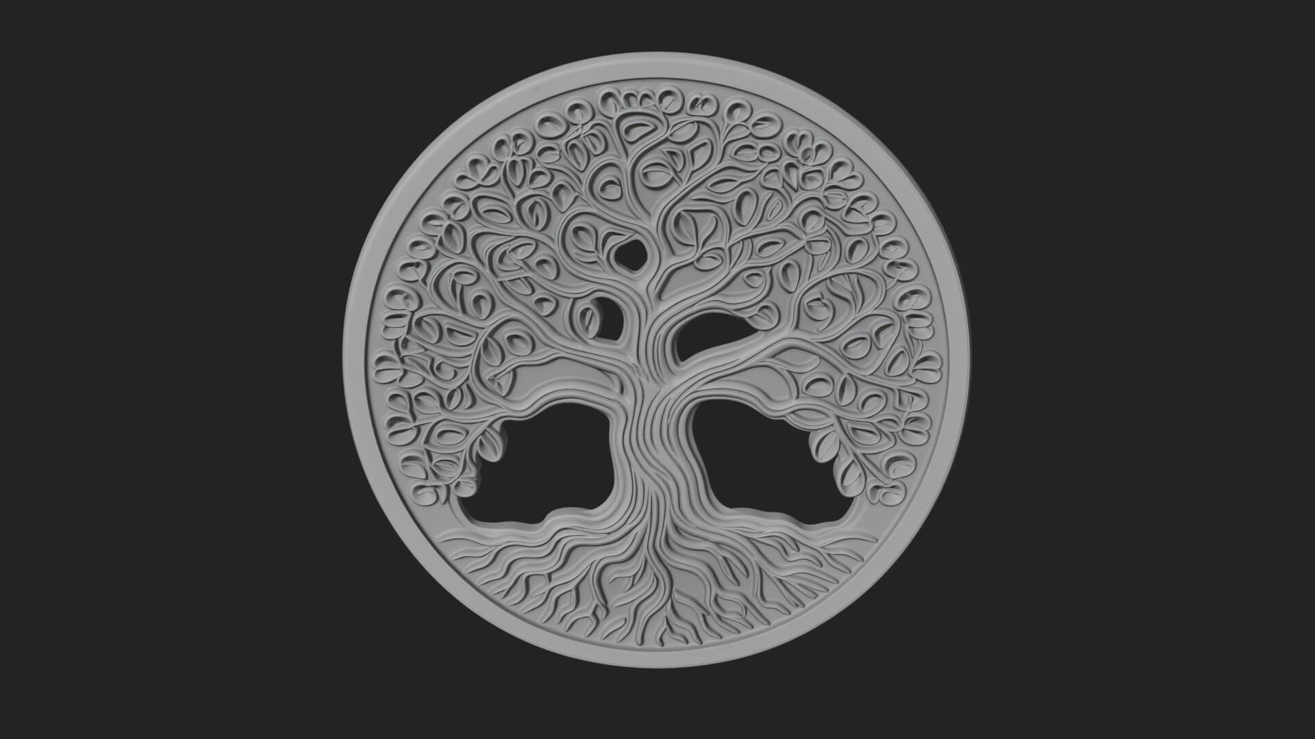 Tree of Life Oval Plaque Design 7 3D Print Model 3D Model