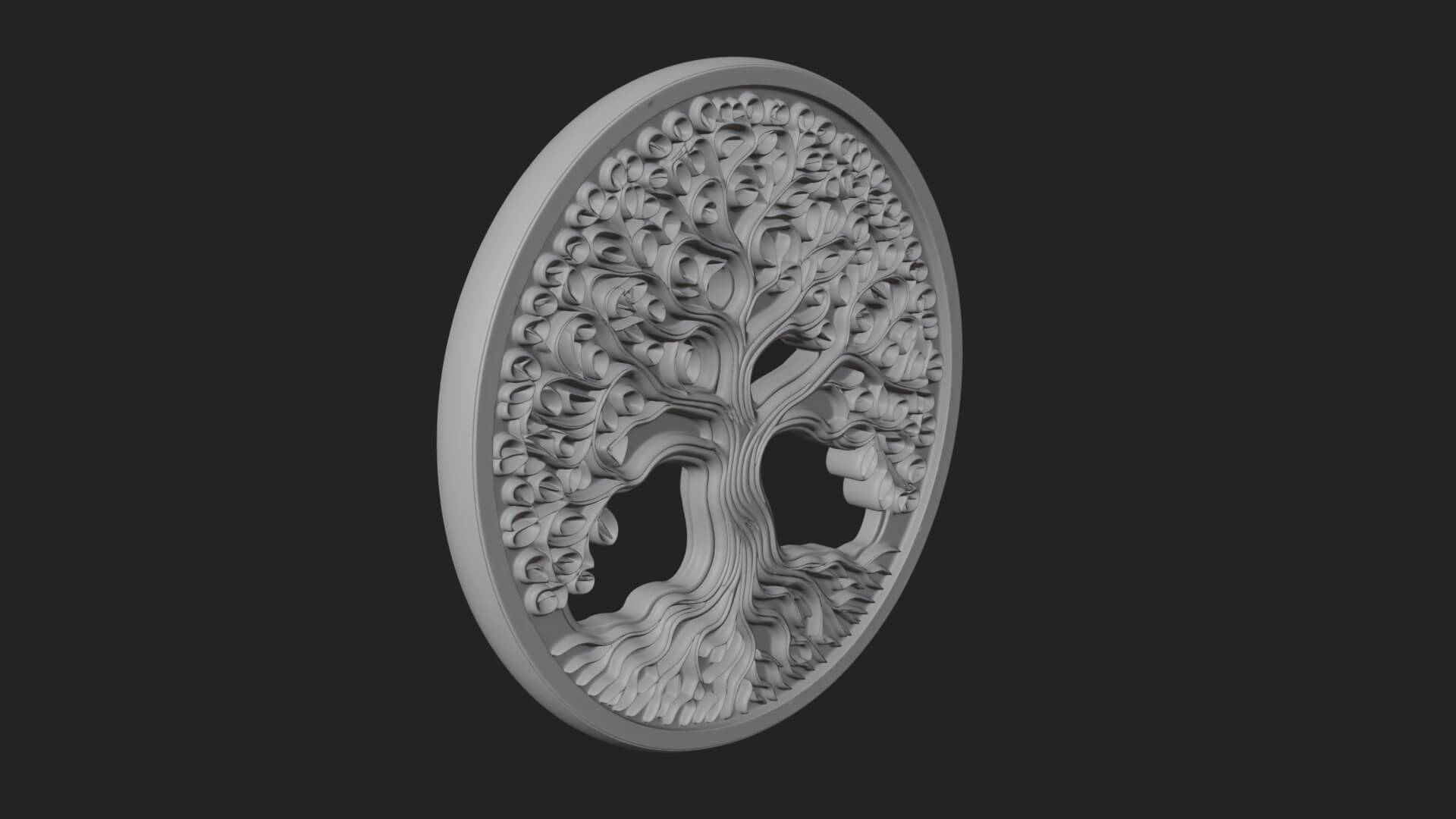 Tree of Life Oval Plaque Design 7 3D Print Model 3D Model