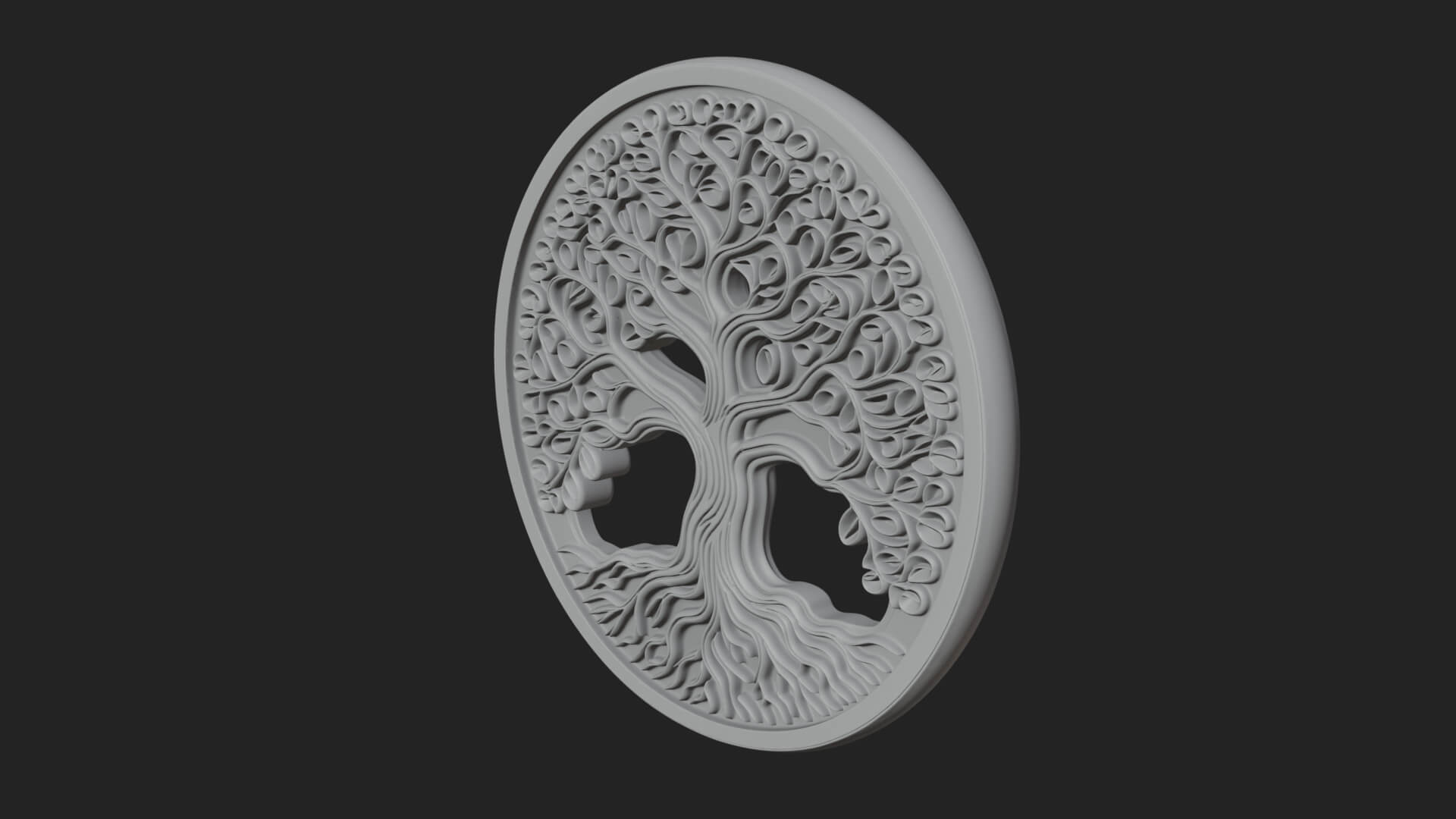 Tree of Life Oval Plaque Design 7 3D Print Model 3D Model