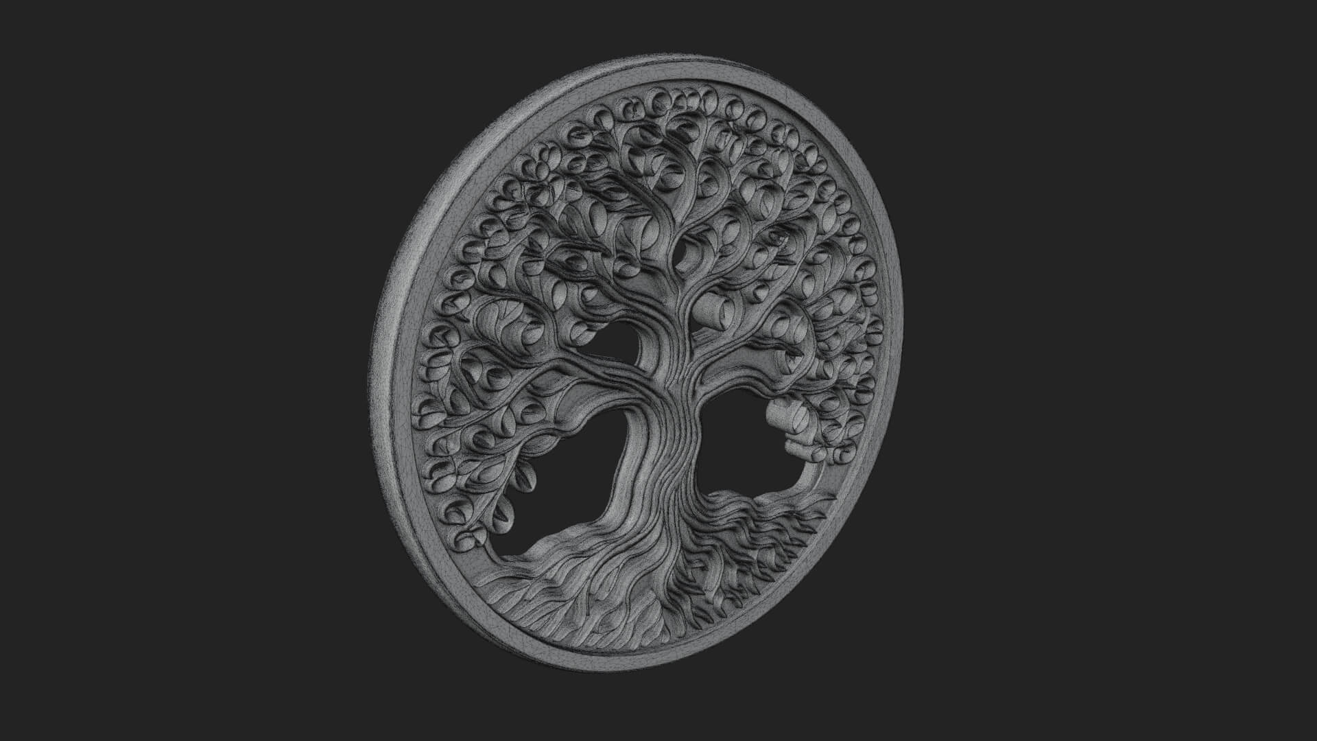 Tree of Life Oval Plaque Design 7 3D Print Model 3D Model