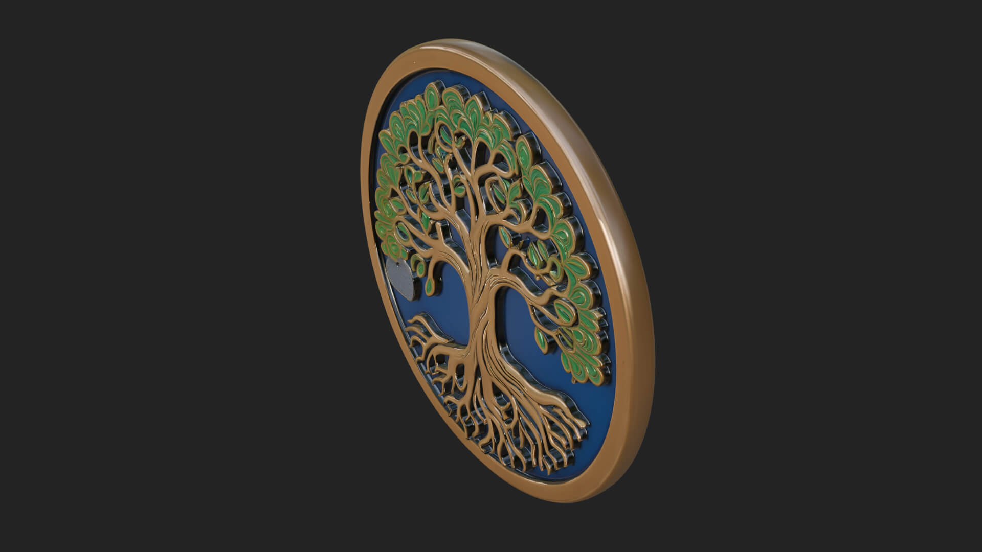 Tree of Life Oval Plaque Design 8 3D Print Model 3D Model