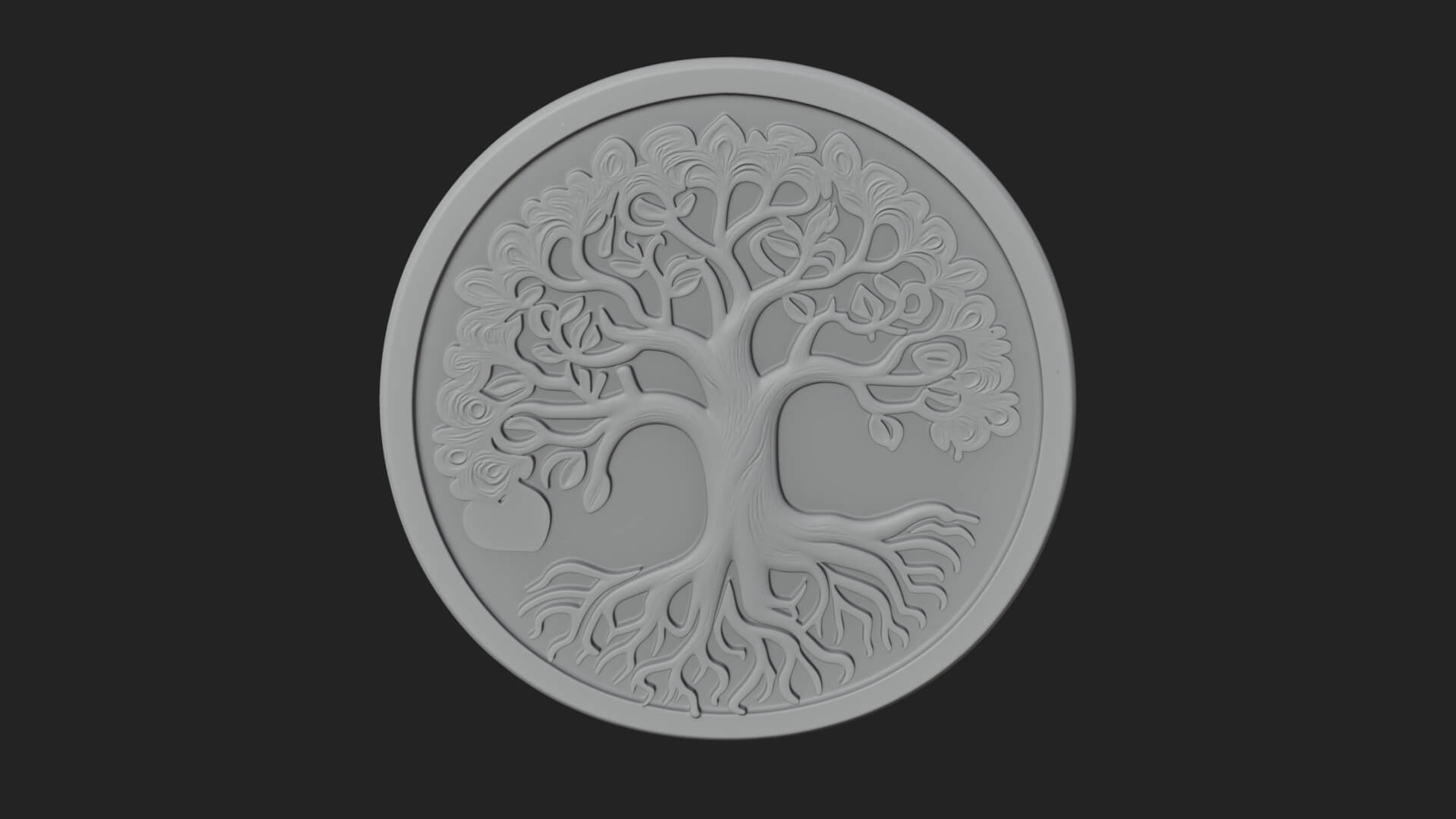 Tree of Life Oval Plaque Design 8 3D Print Model 3D Model