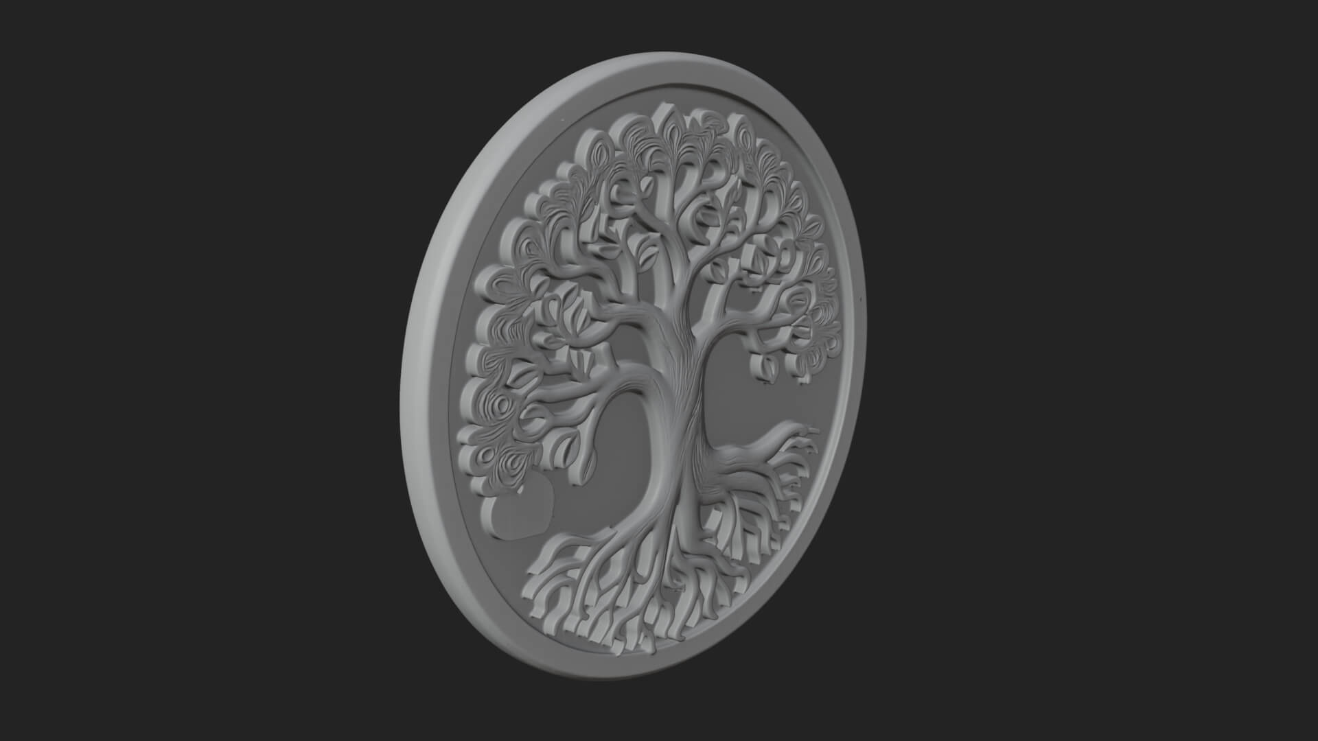 Tree of Life Oval Plaque Design 8 3D Print Model 3D Model