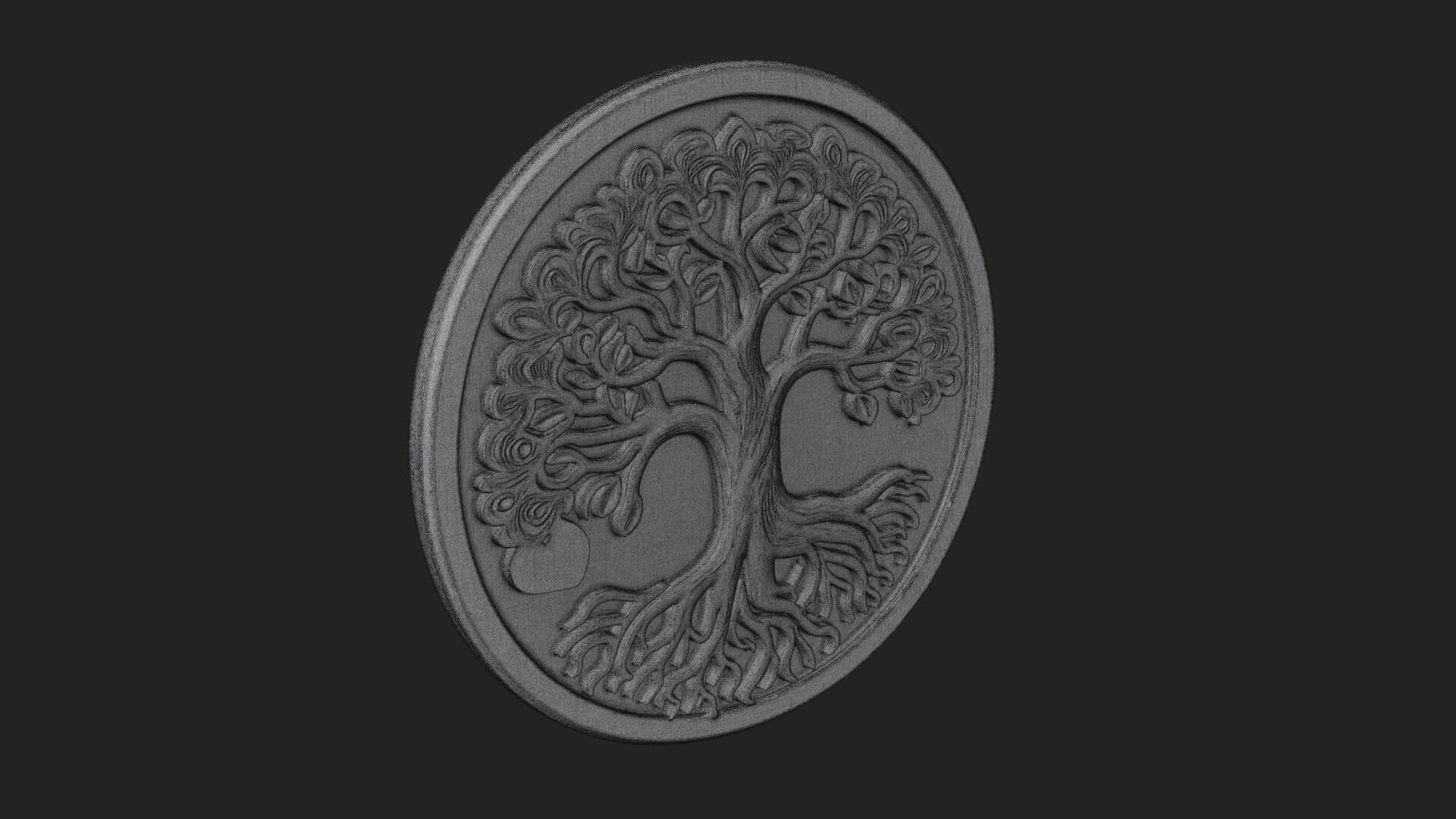 Tree of Life Oval Plaque Design 8 3D Print Model 3D Model