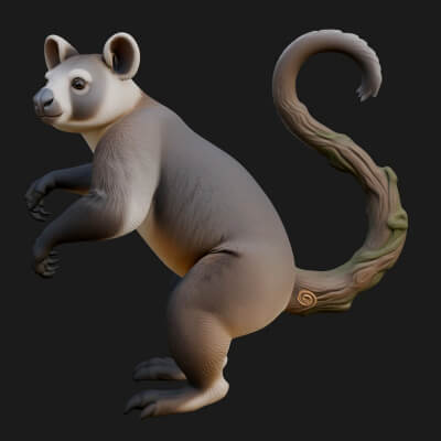 Tree Possum Statue Design 1 3D Print Model