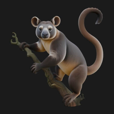Tree Possum Statue Design 3 3D Print Model