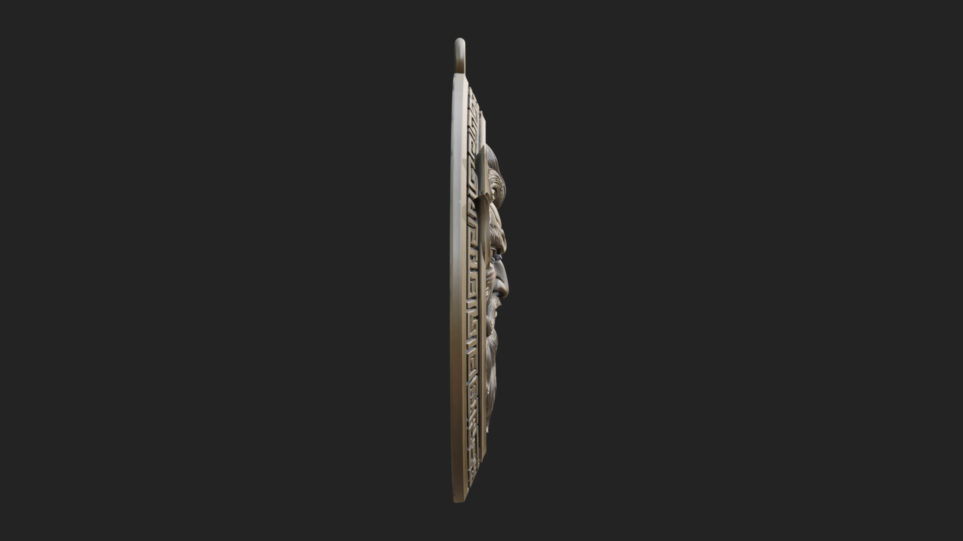 Trident Sea God Oval Plaque Design 1 3D Print Model 3D Model