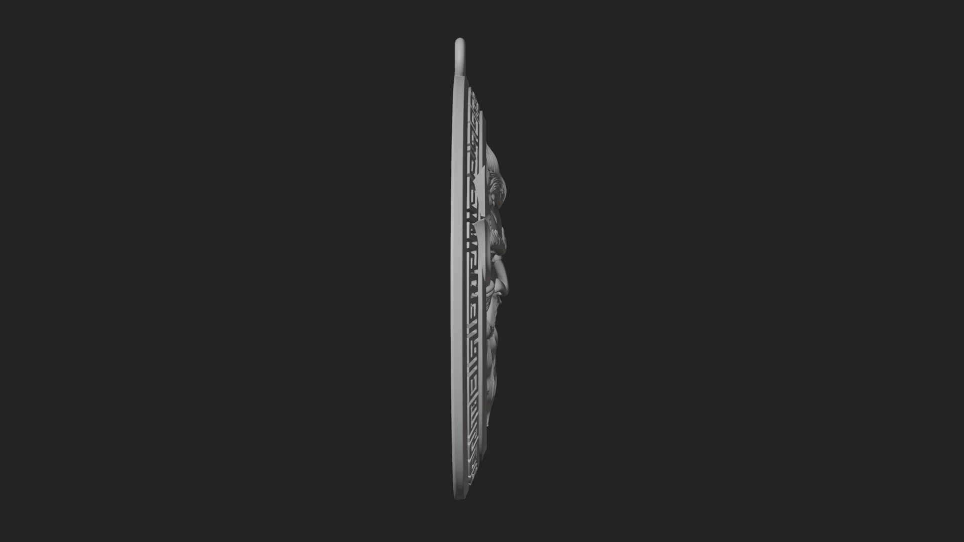 Trident Sea God Oval Plaque Design 1 3D Print Model 3D Model