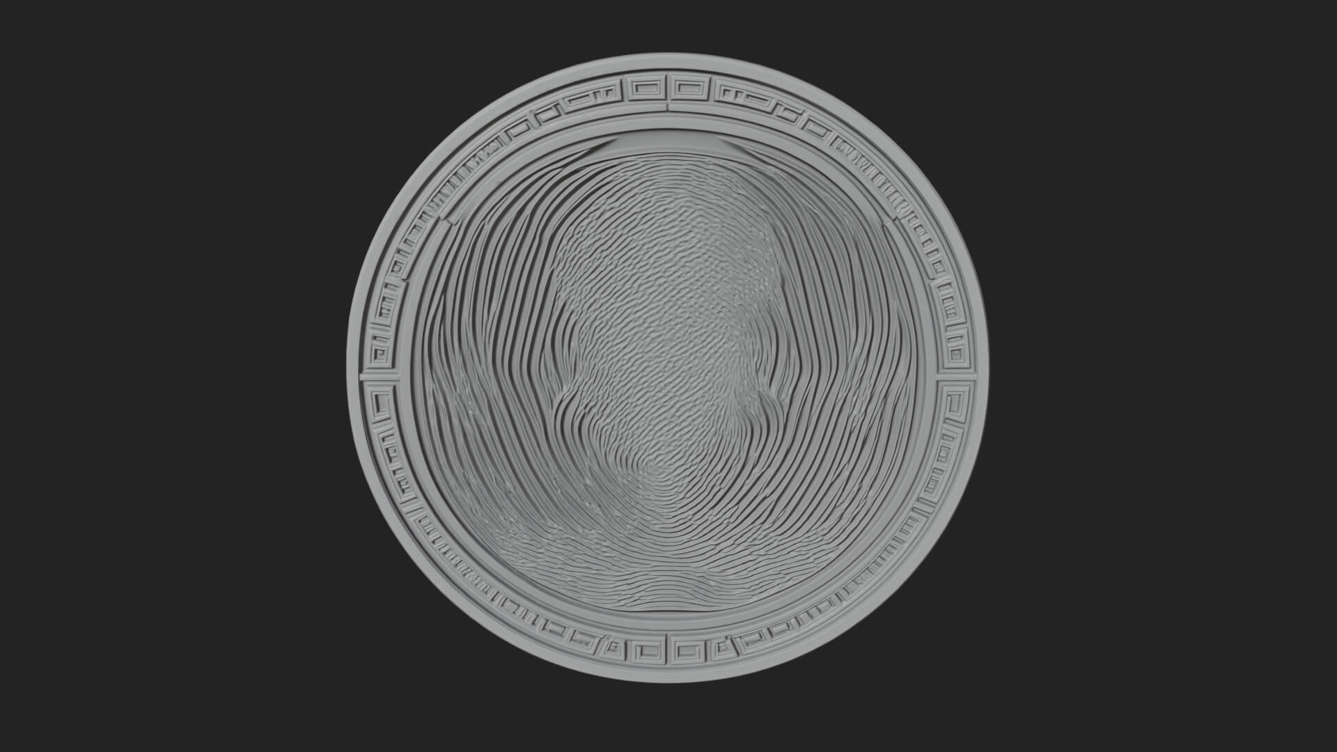 Trident Sea God Oval Plaque Design 2 3D Print Model 3D Model