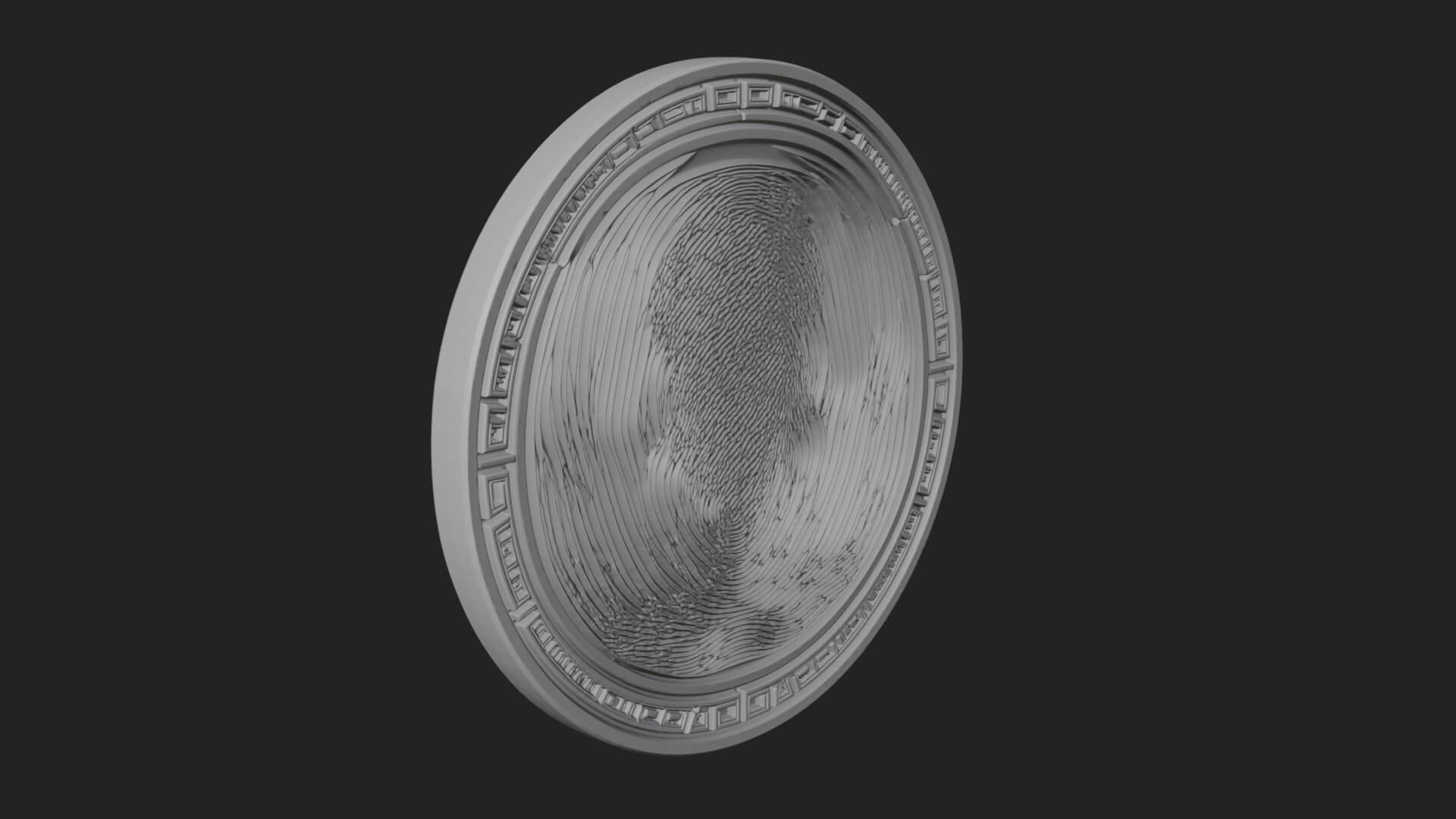 Trident Sea God Oval Plaque Design 2 3D Print Model 3D Model