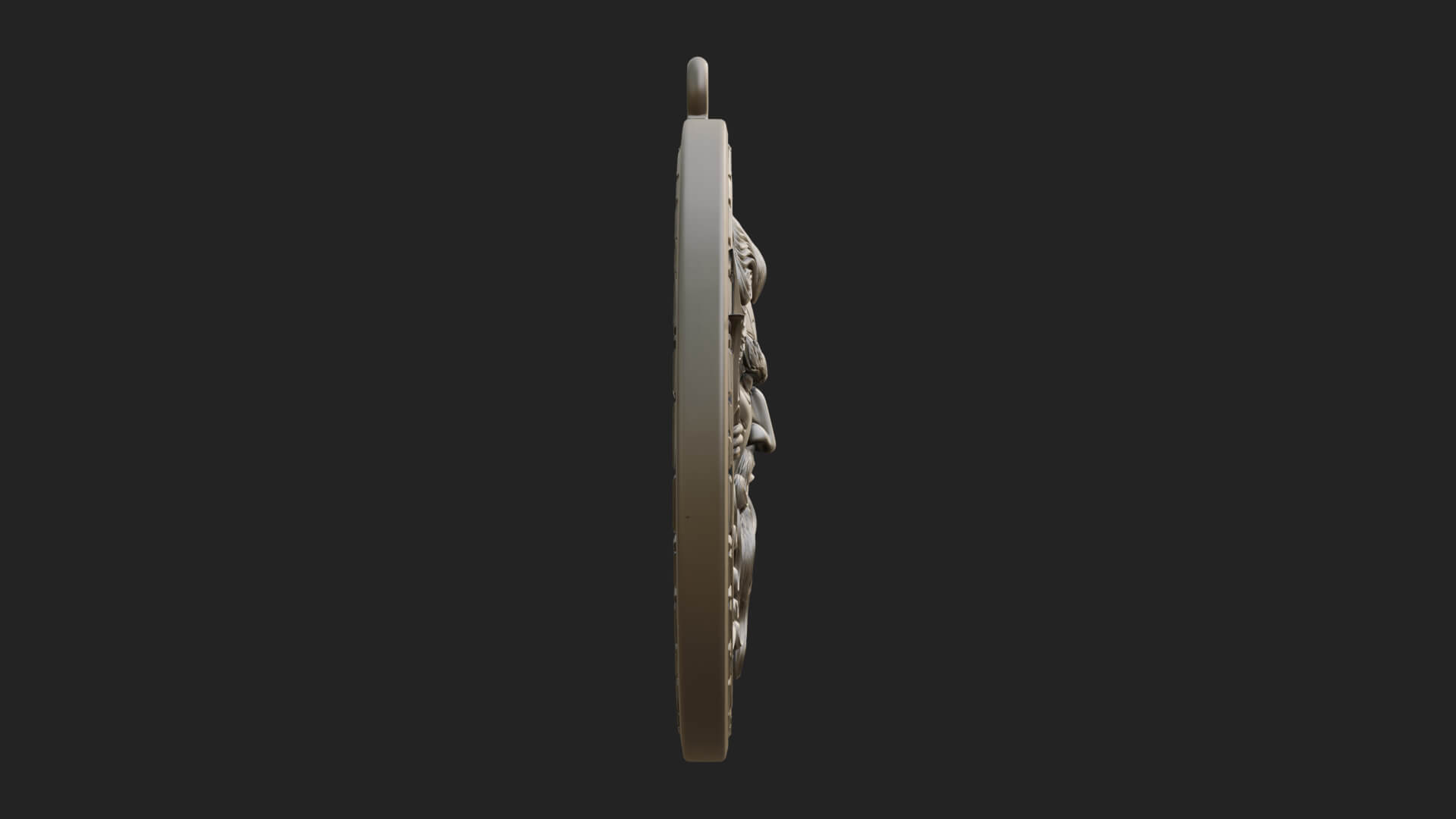 Trident Sea God Oval Plaque Design 4 3D Print Model 3D Model