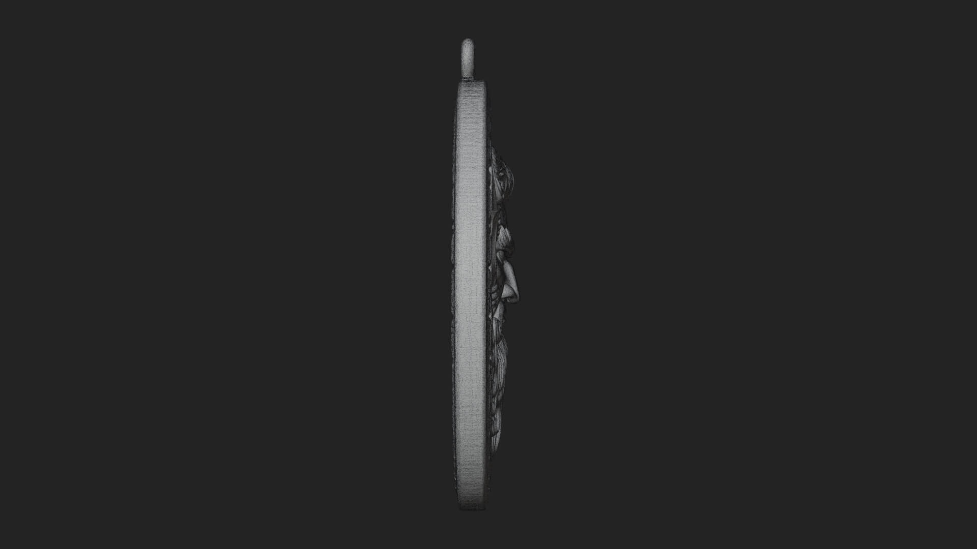Trident Sea God Oval Plaque Design 4 3D Print Model 3D Model