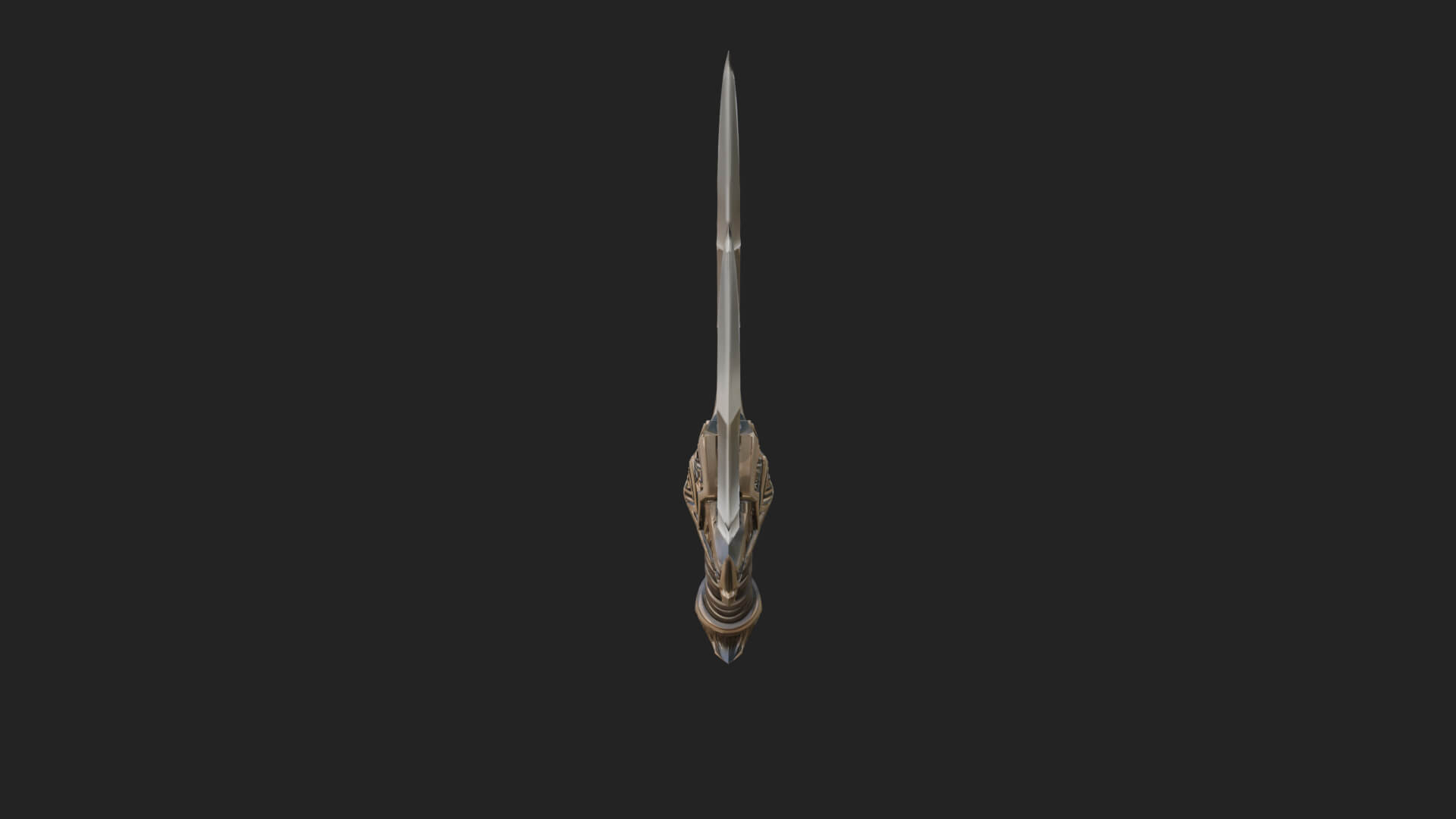 Triple Blade Fantasy Dagger Model Design 1 3D Print Model 3D Model