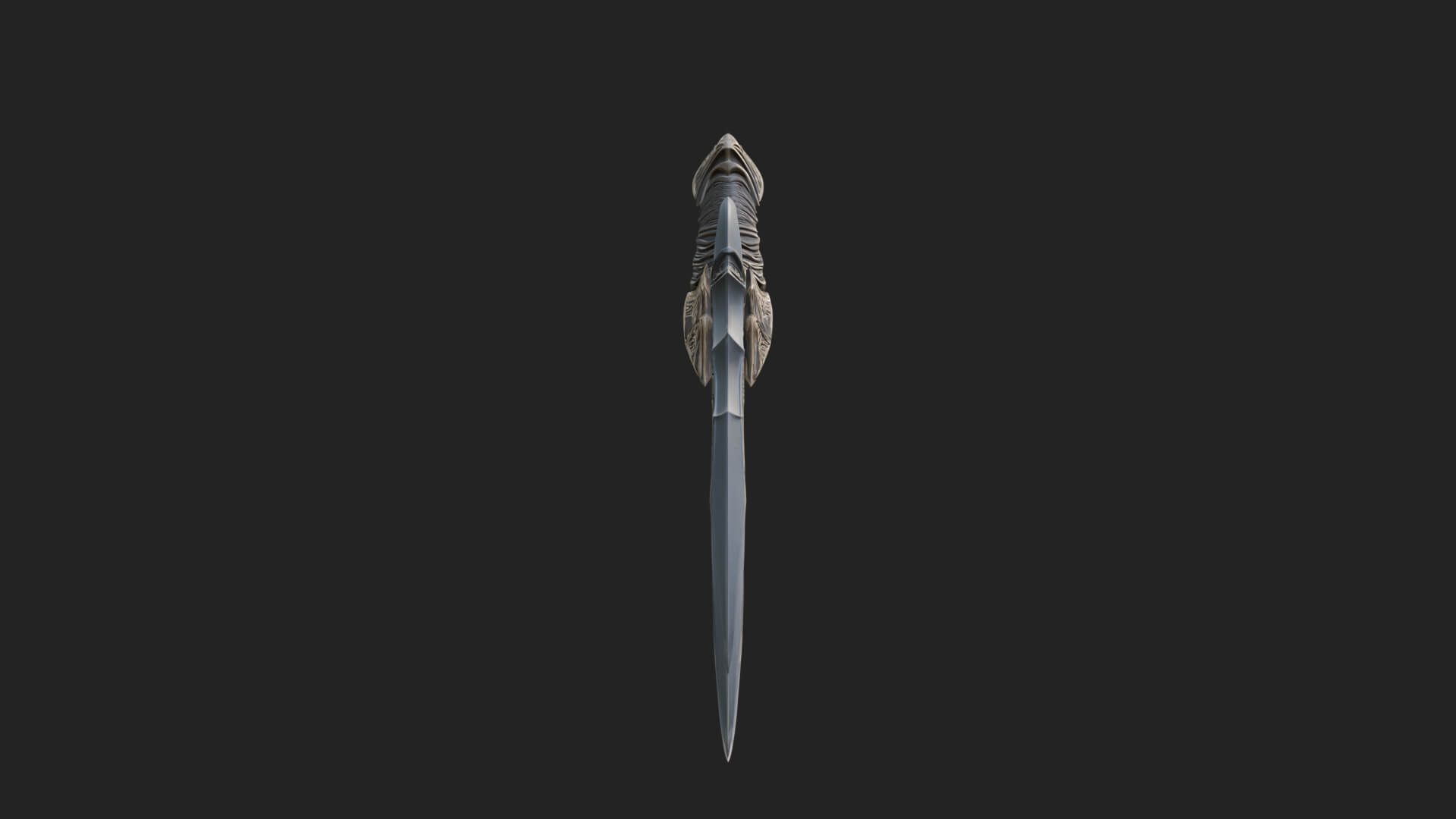 Triple Blade Fantasy Dagger Model Design 2 3D Print Model 3D Model