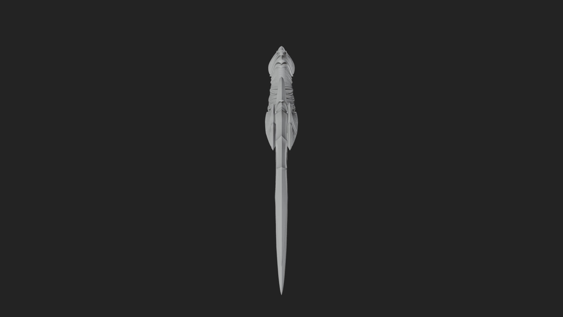 Triple Blade Fantasy Dagger Model Design 2 3D Print Model 3D Model