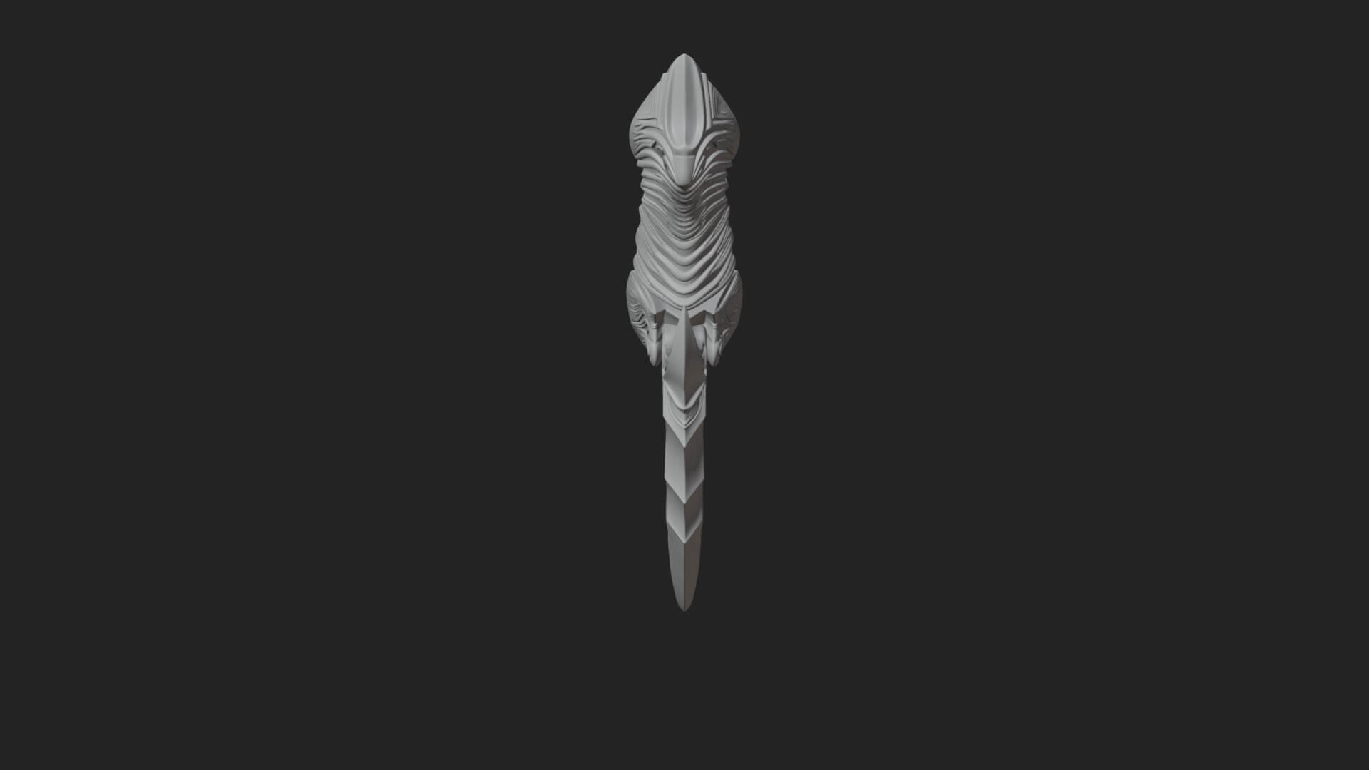 Triple Blade Fantasy Dagger Model Design 2 3D Print Model 3D Model