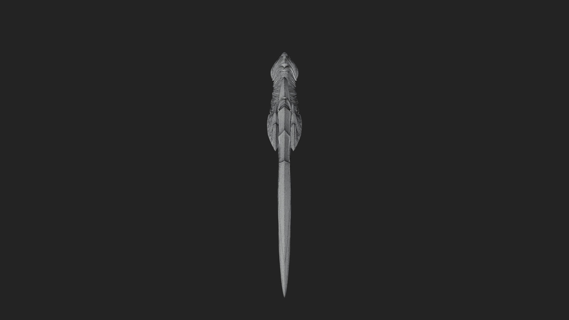 Triple Blade Fantasy Dagger Model Design 2 3D Print Model 3D Model