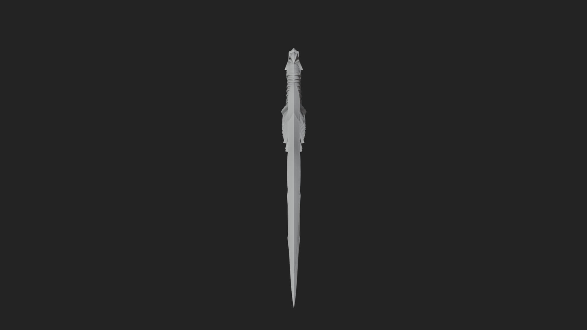 Triple Blade Fantasy Dagger Model Design 3 3D Print Model 3D Model