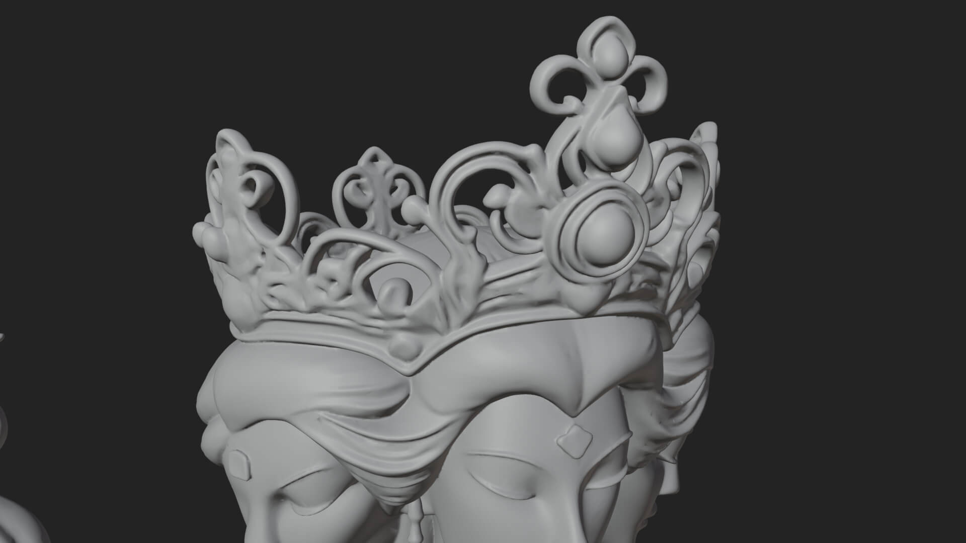 Triple Faced Torch Goddess Statue Design 1 3D Print Model 3D Model