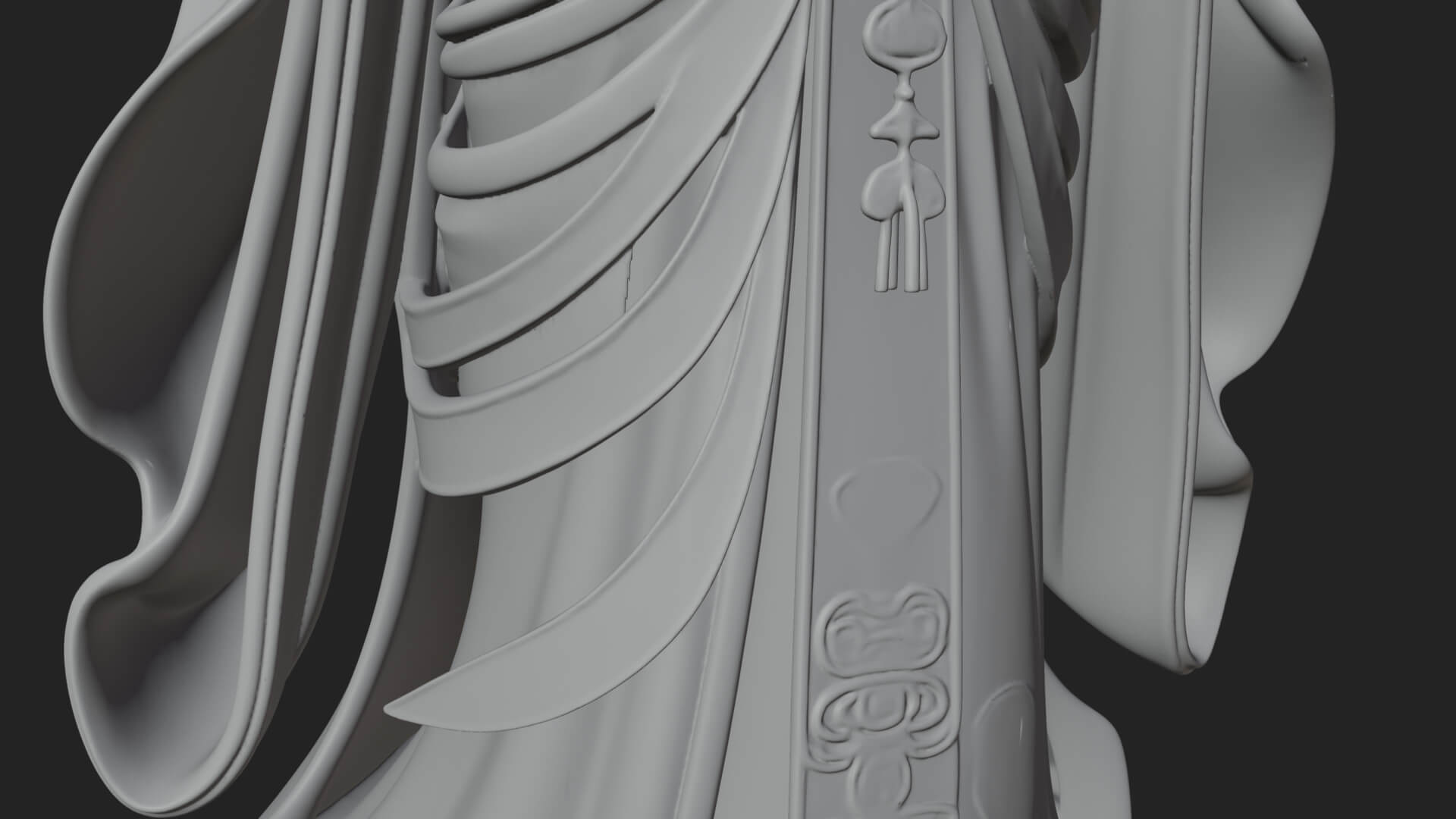 Triple Faced Torch Goddess Statue Design 1 3D Print Model 3D Model