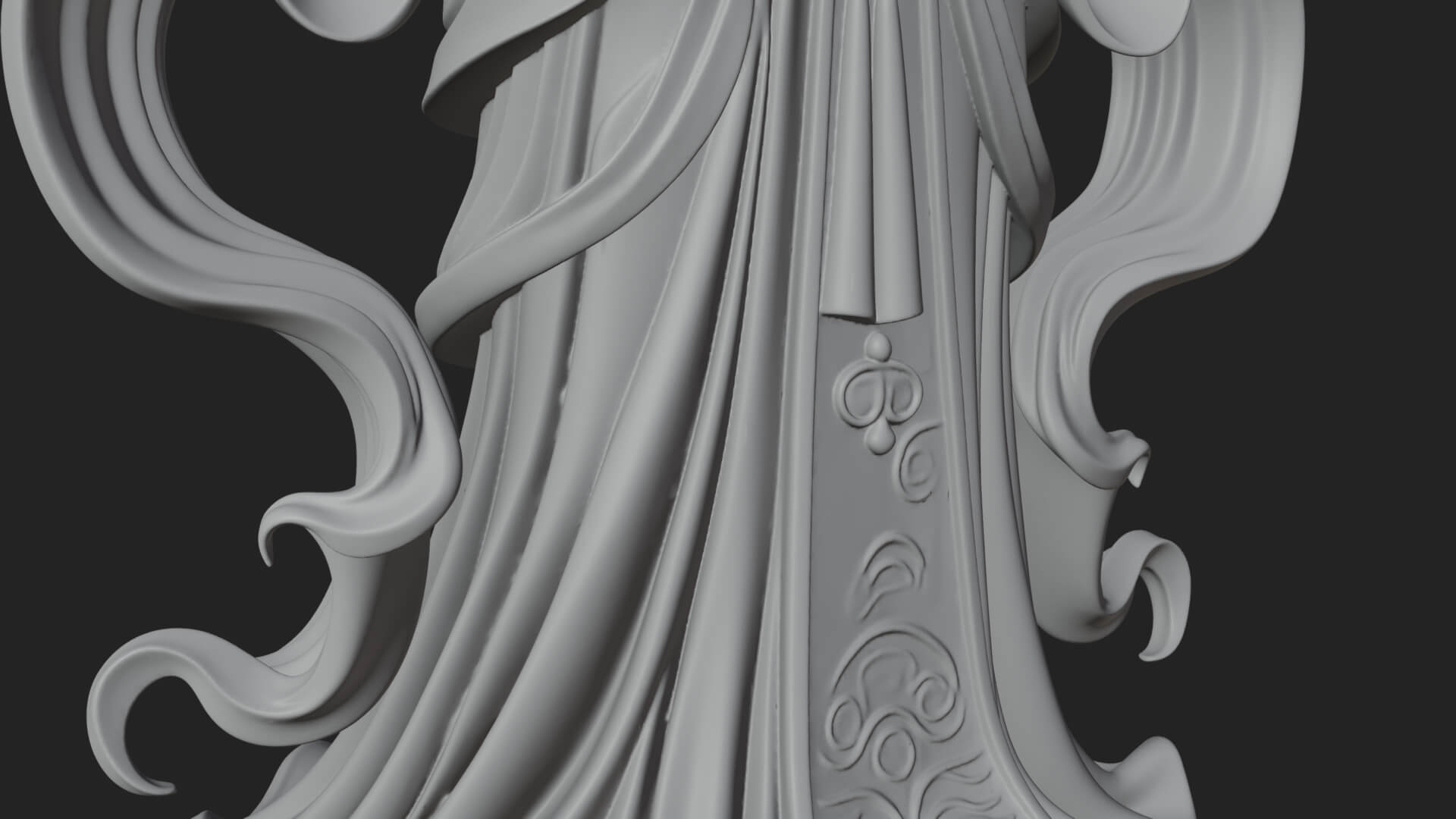 Triple Faced Torch Goddess Statue Design 3 3D Print Model 3D Model