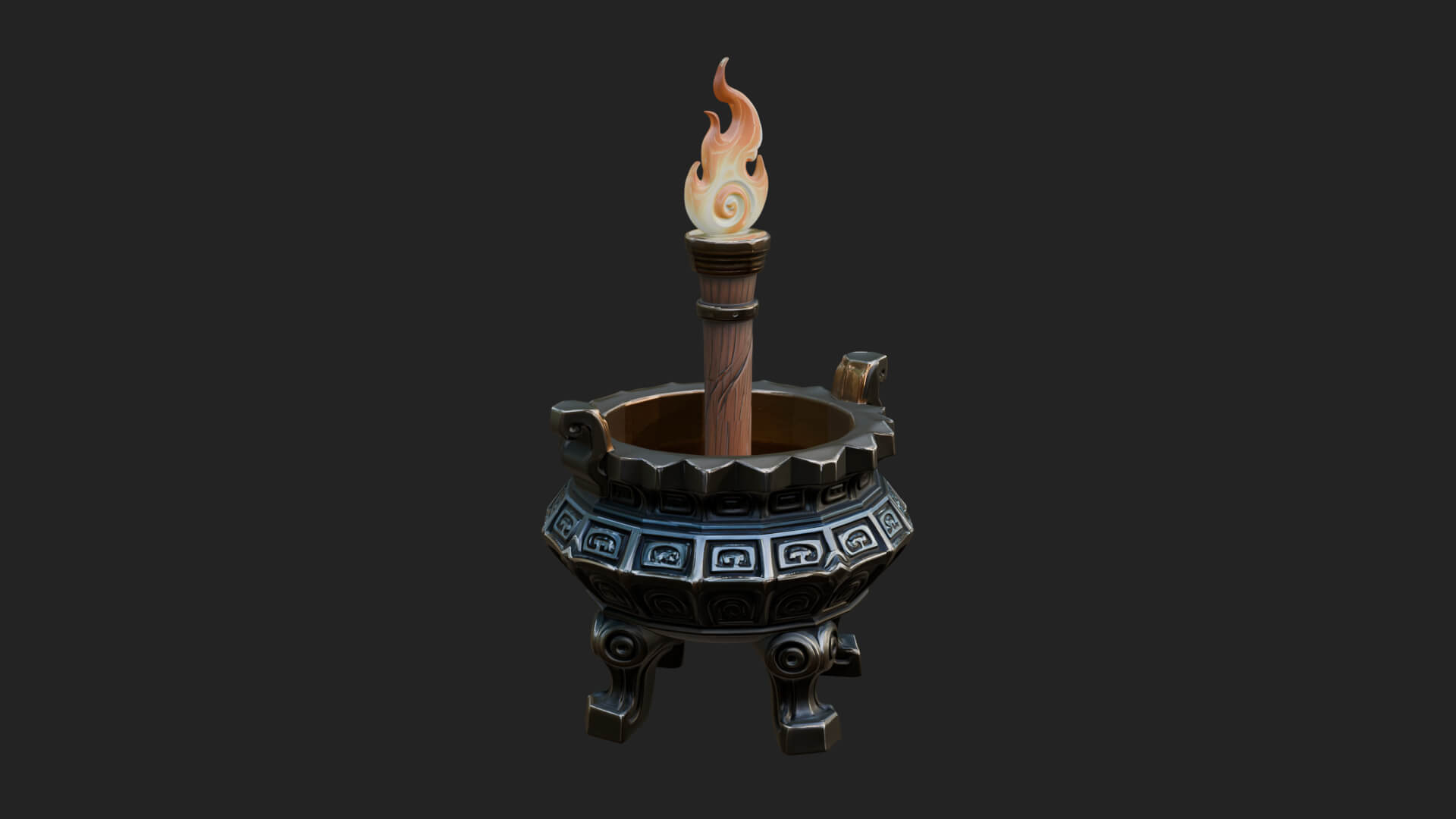 Tripod Brazier Torch Model Design 1 3D Print Model 3D Model
