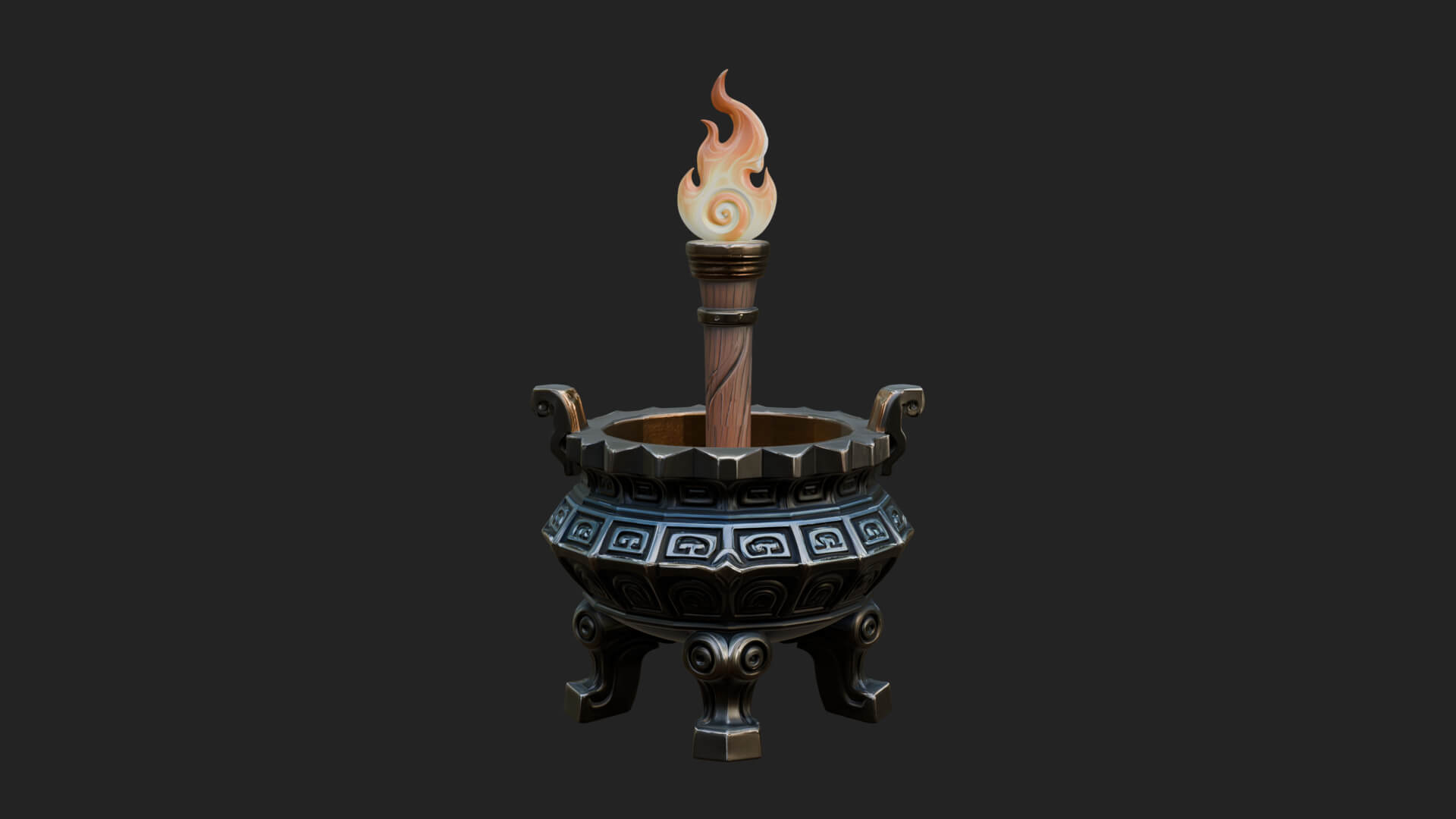 Tripod Brazier Torch Model Design 1 3D Print Model 3D Model