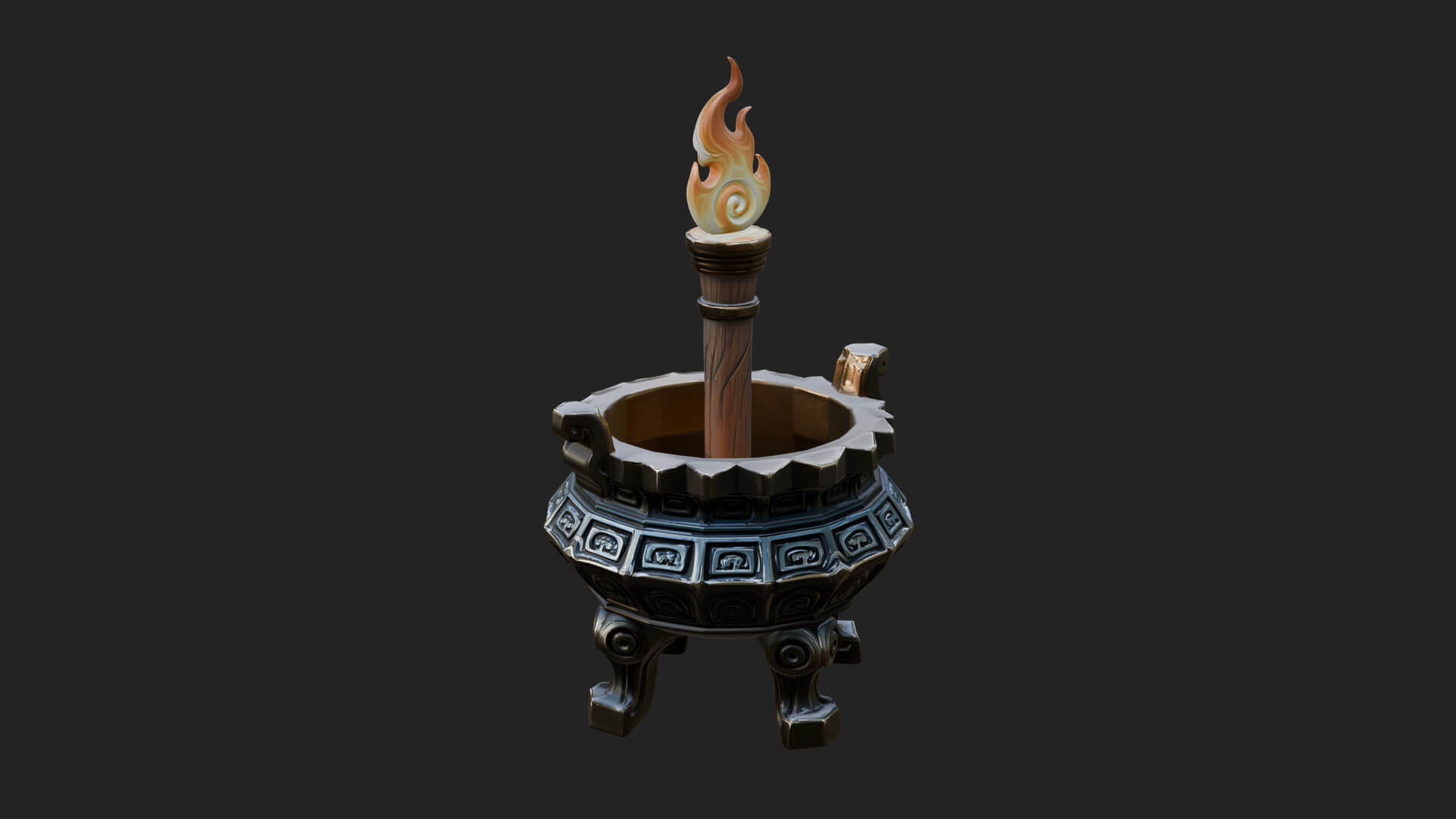 Tripod Brazier Torch Model Design 1 3D Print Model 3D Model
