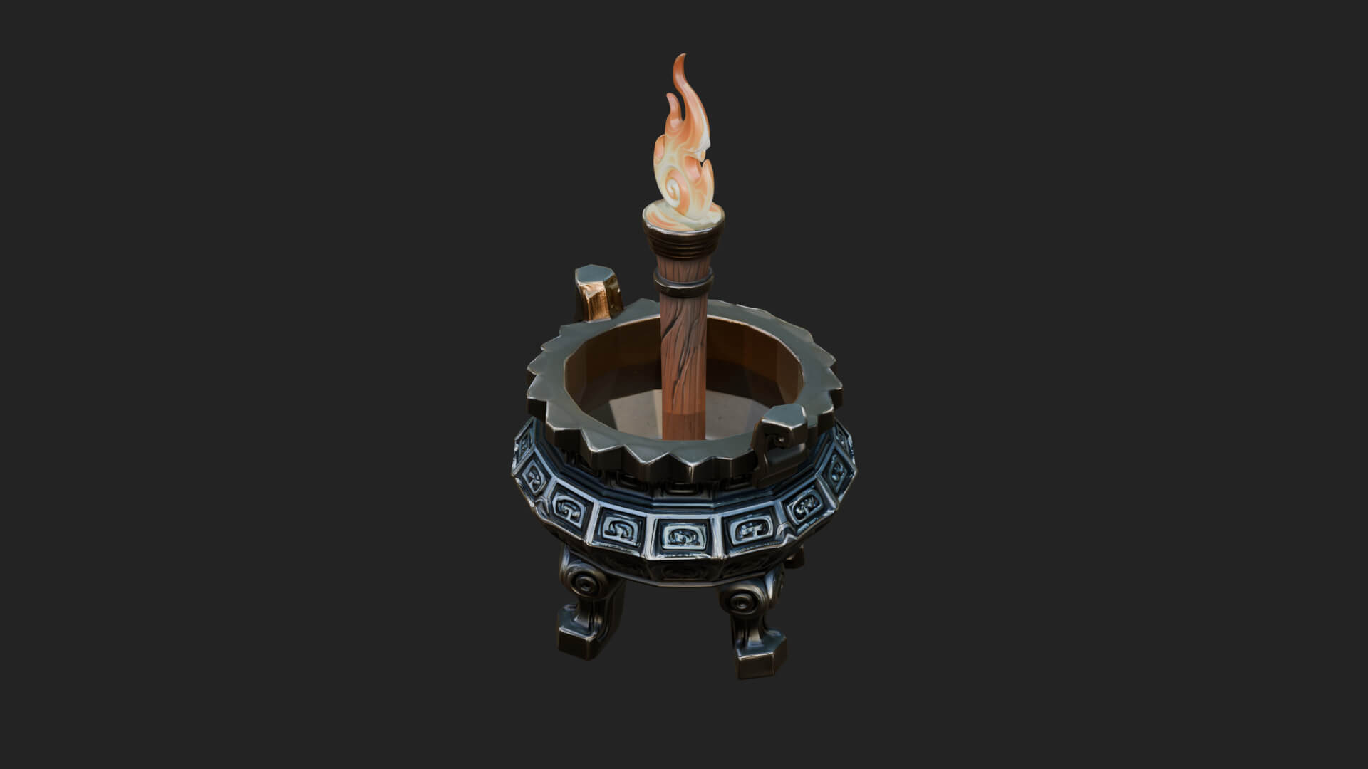 Tripod Brazier Torch Model Design 1 3D Print Model 3D Model