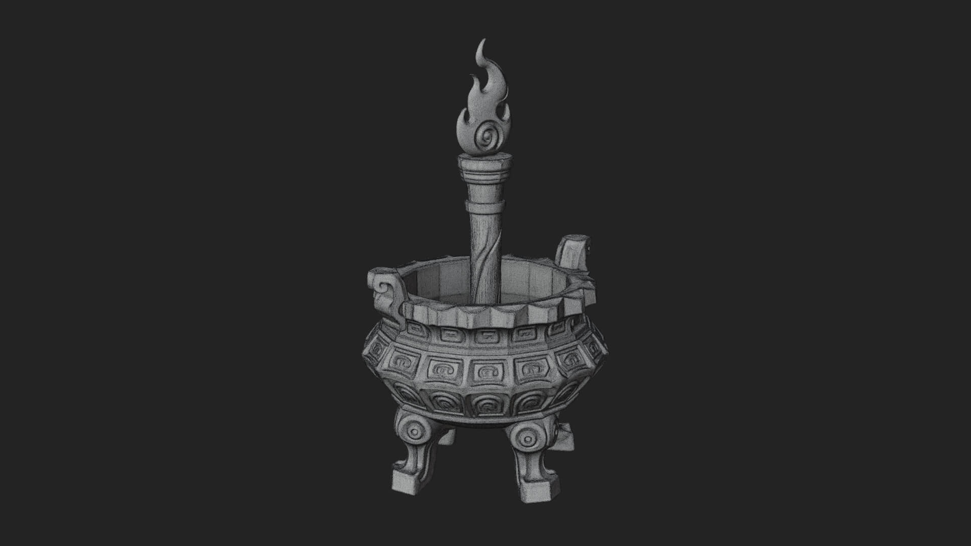 Tripod Brazier Torch Model Design 1 3D Print Model 3D Model