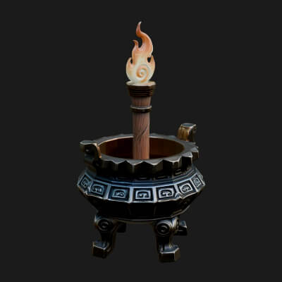 Tripod Brazier Torch Model Design 1 3D Print Model