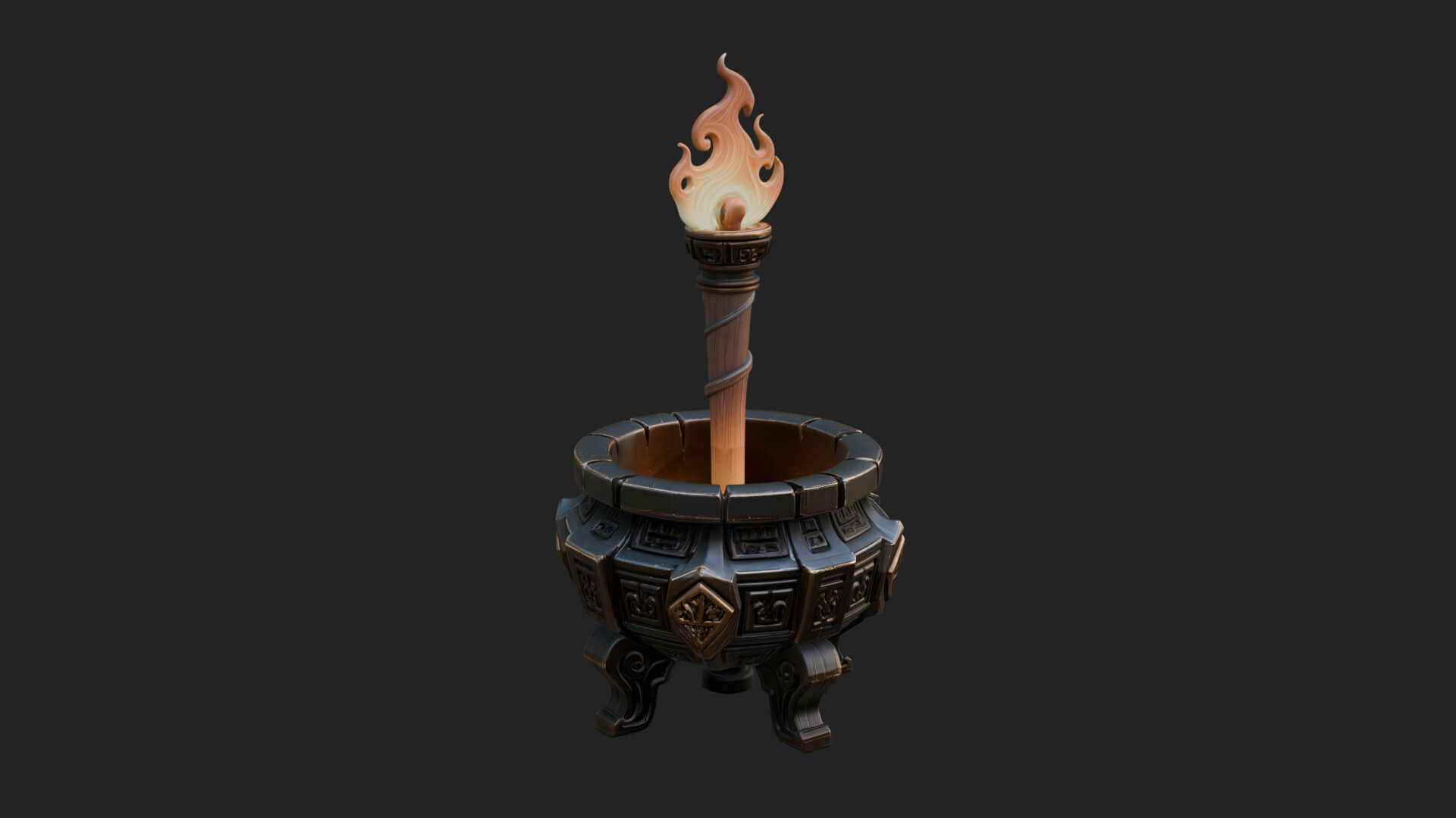Tripod Brazier Torch Model Design 2 3D Print Model 3D Model