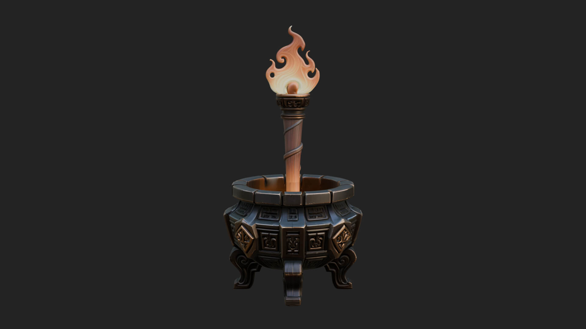 Tripod Brazier Torch Model Design 2 3D Print Model 3D Model