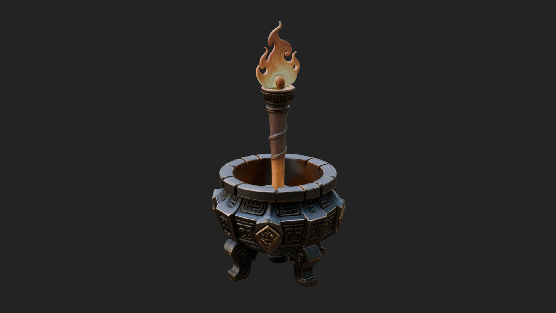 Tripod Brazier Torch Model Design 2 3D Print Model 3D Model