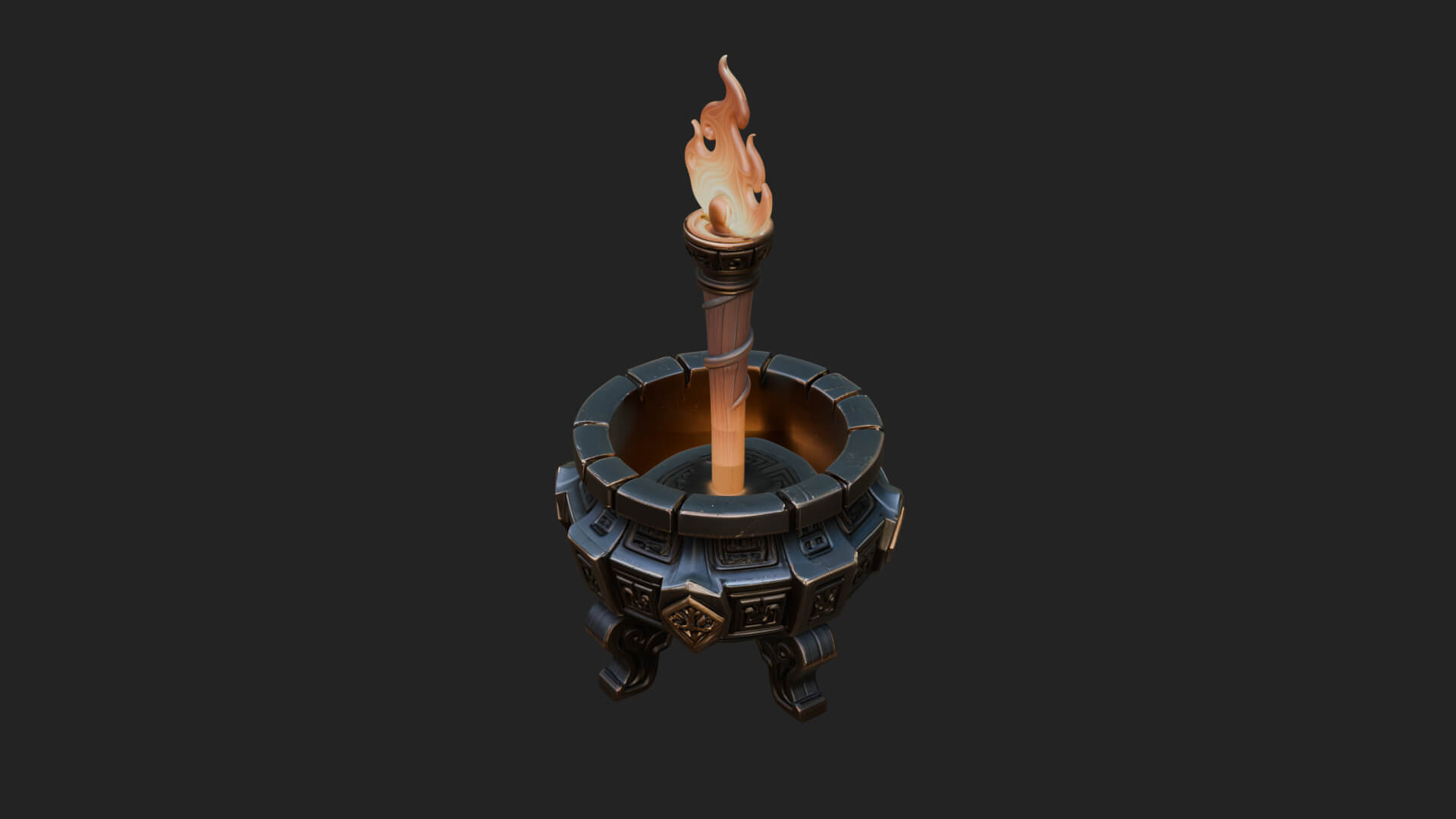 Tripod Brazier Torch Model Design 2 3D Print Model 3D Model