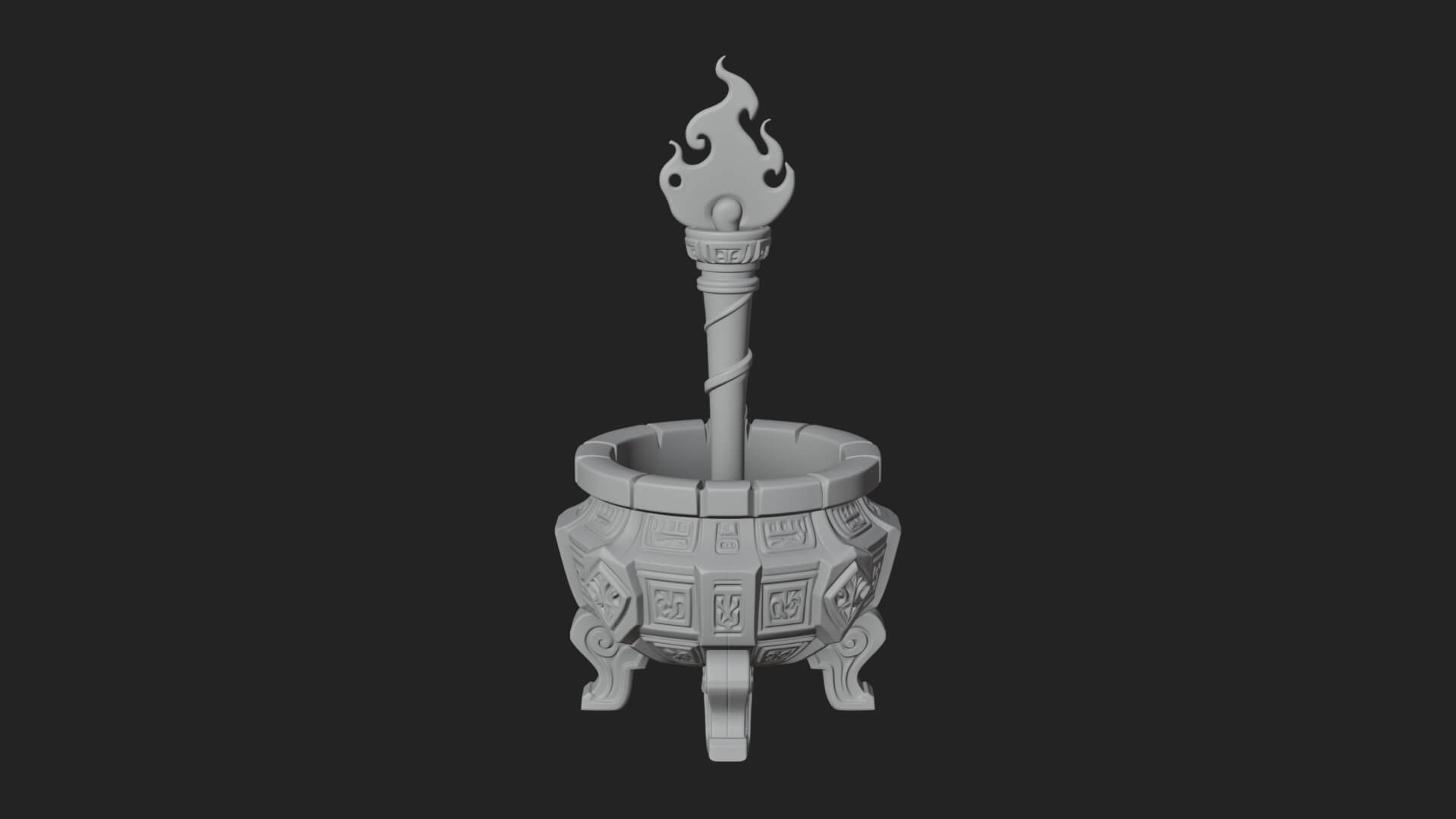 Tripod Brazier Torch Model Design 2 3D Print Model 3D Model
