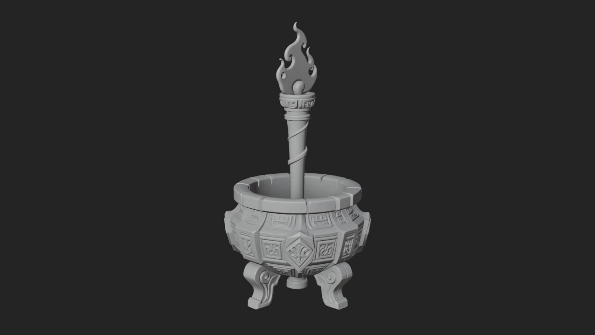 Tripod Brazier Torch Model Design 2 3D Print Model 3D Model