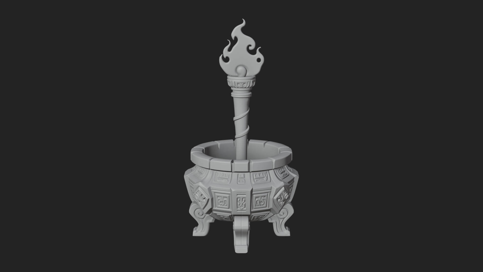 Tripod Brazier Torch Model Design 2 3D Print Model 3D Model