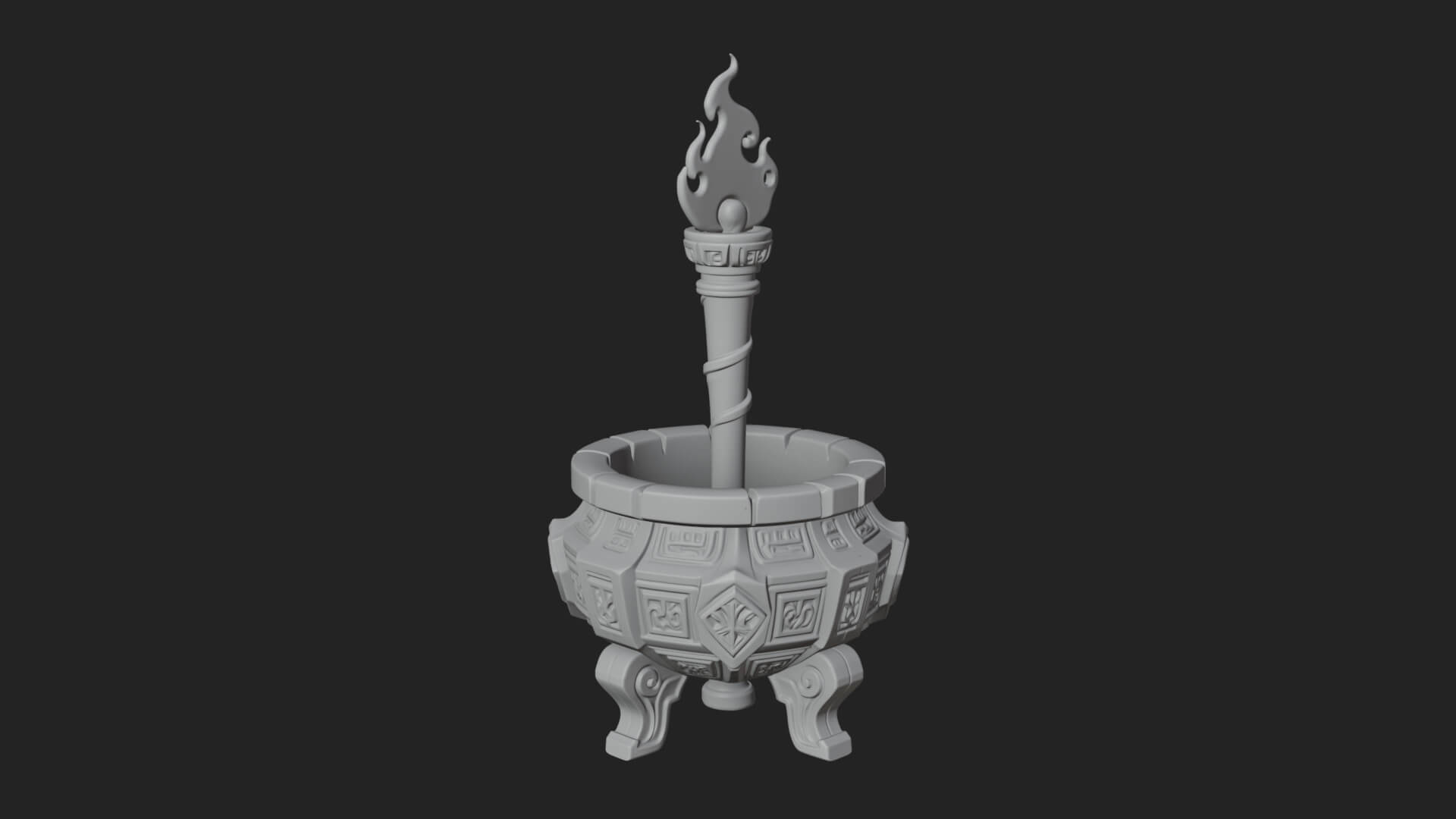 Tripod Brazier Torch Model Design 2 3D Print Model 3D Model