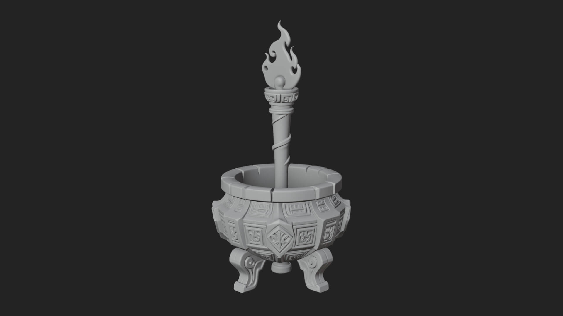 Tripod Brazier Torch Model Design 2 3D Print Model 3D Model