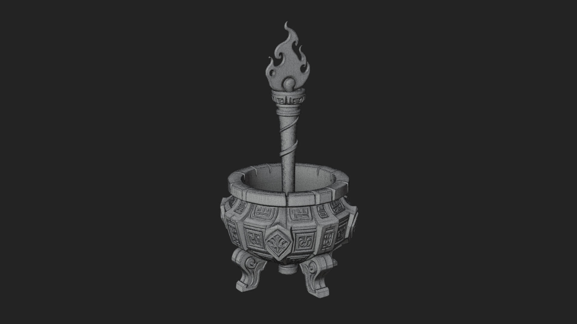 Tripod Brazier Torch Model Design 2 3D Print Model 3D Model